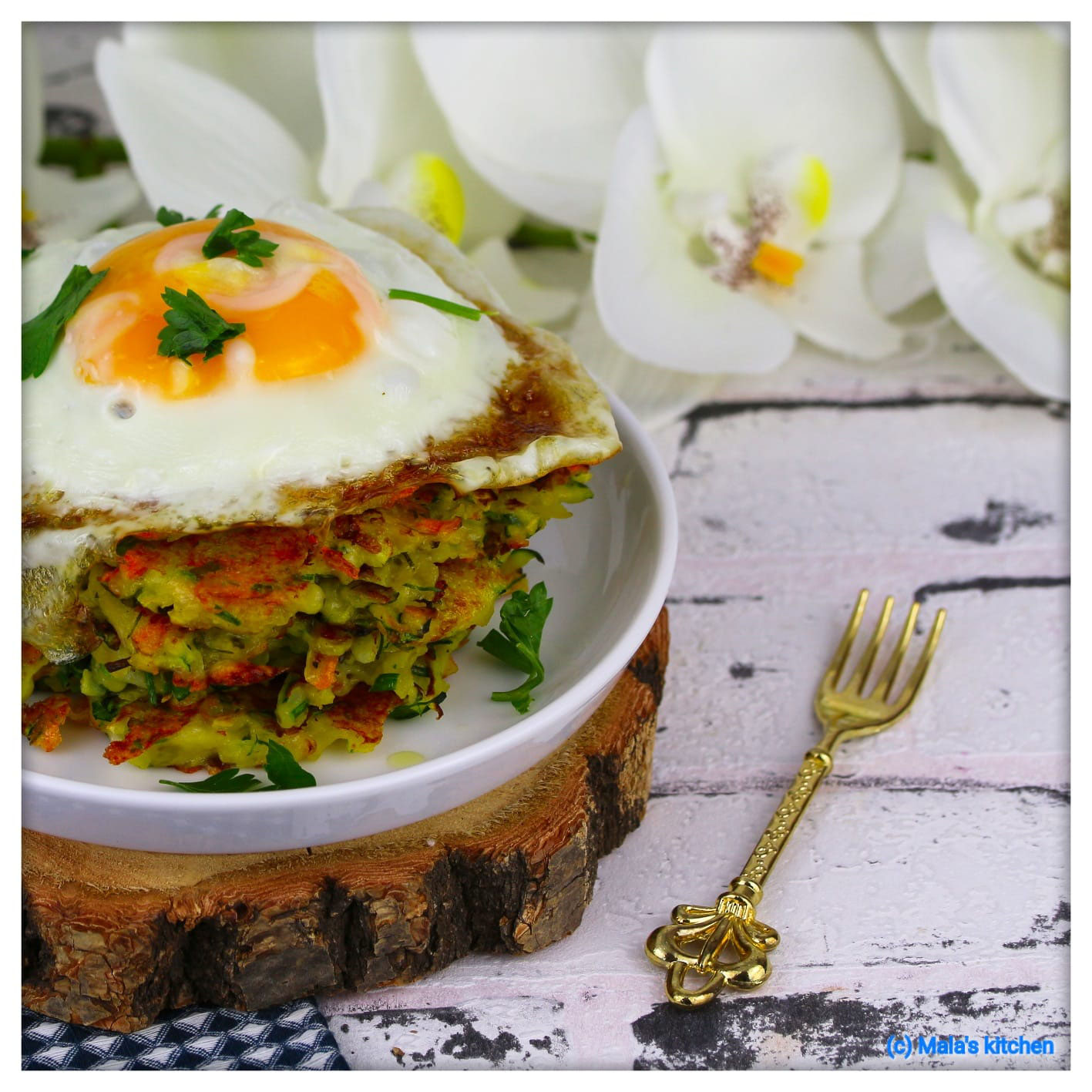Kartoffel-Zucchini-Rösti mit Ei - Martina Nardon