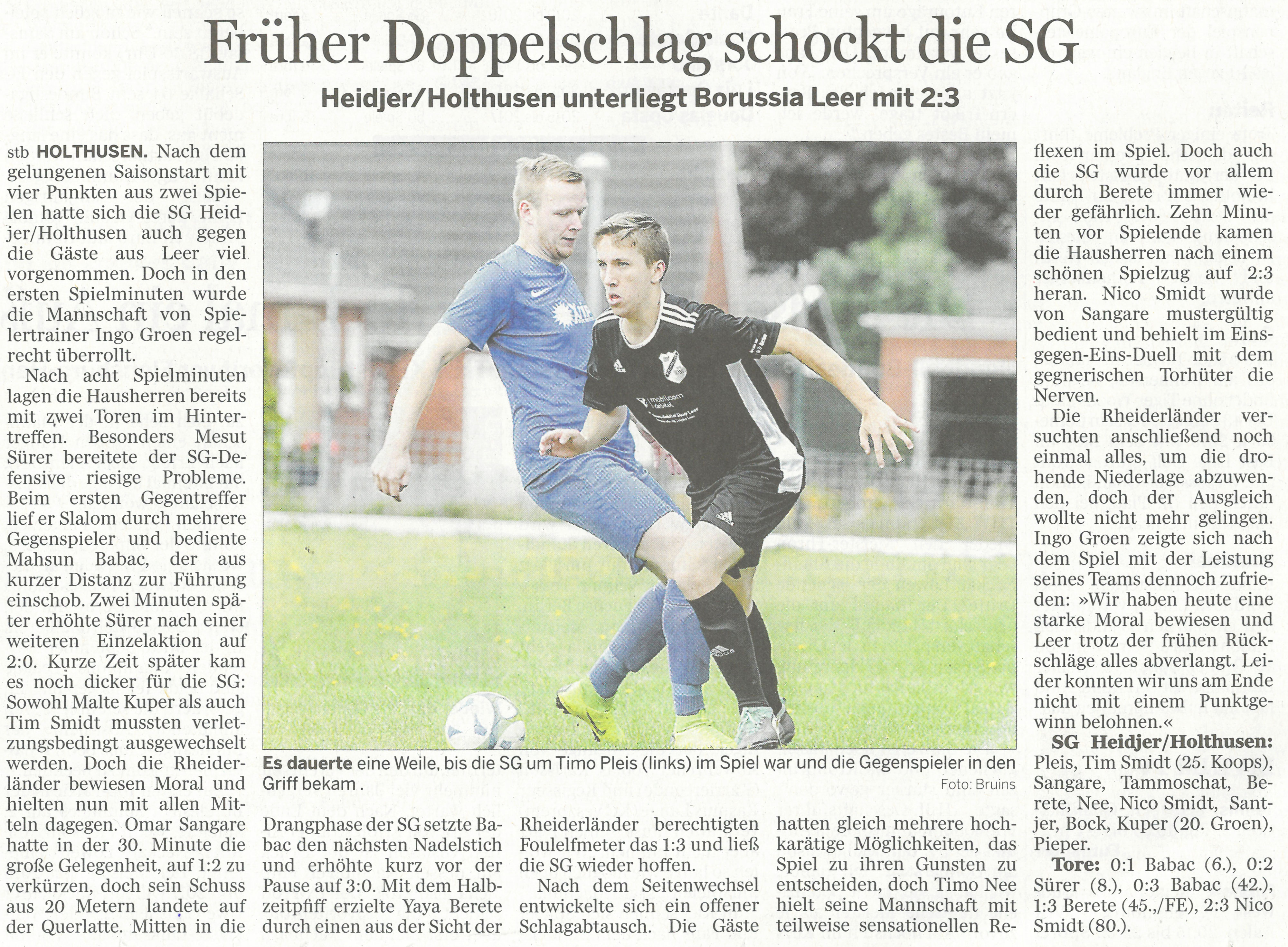 Presseschau: Die Rheiderland-Zeitung über Borussias Sieg ...