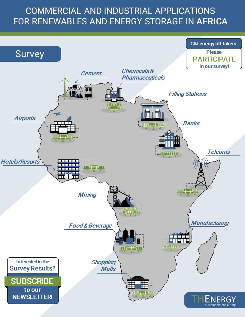 Survey Commercial and Industrial Applications for Renewables and Energy Storage in Africa