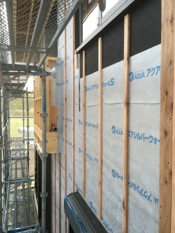 透湿防水シート（外壁通気工法）【福津市 M様邸 新築工事】 株式会社ZACC建築工房