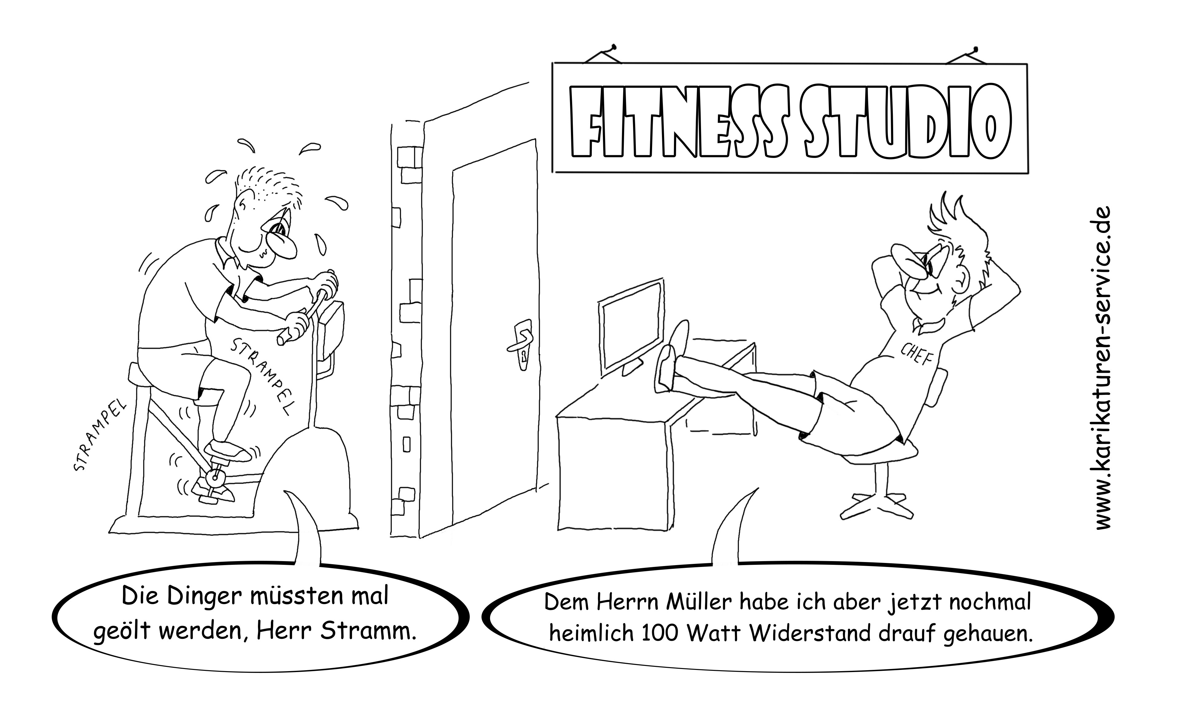 Karikatur Fitnessstudio Portrait vom Foto zeichnen, erstellen lassen