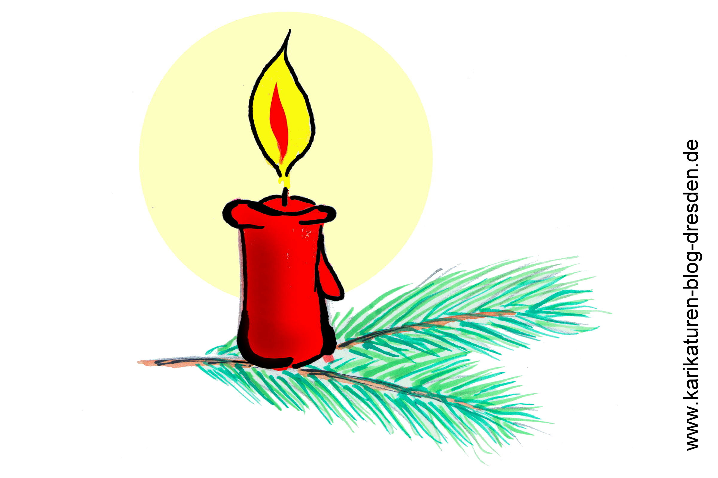 Kerze Weihnachten, Zeichnung, Clipart, Karikatur, Grafik - Portrait vom