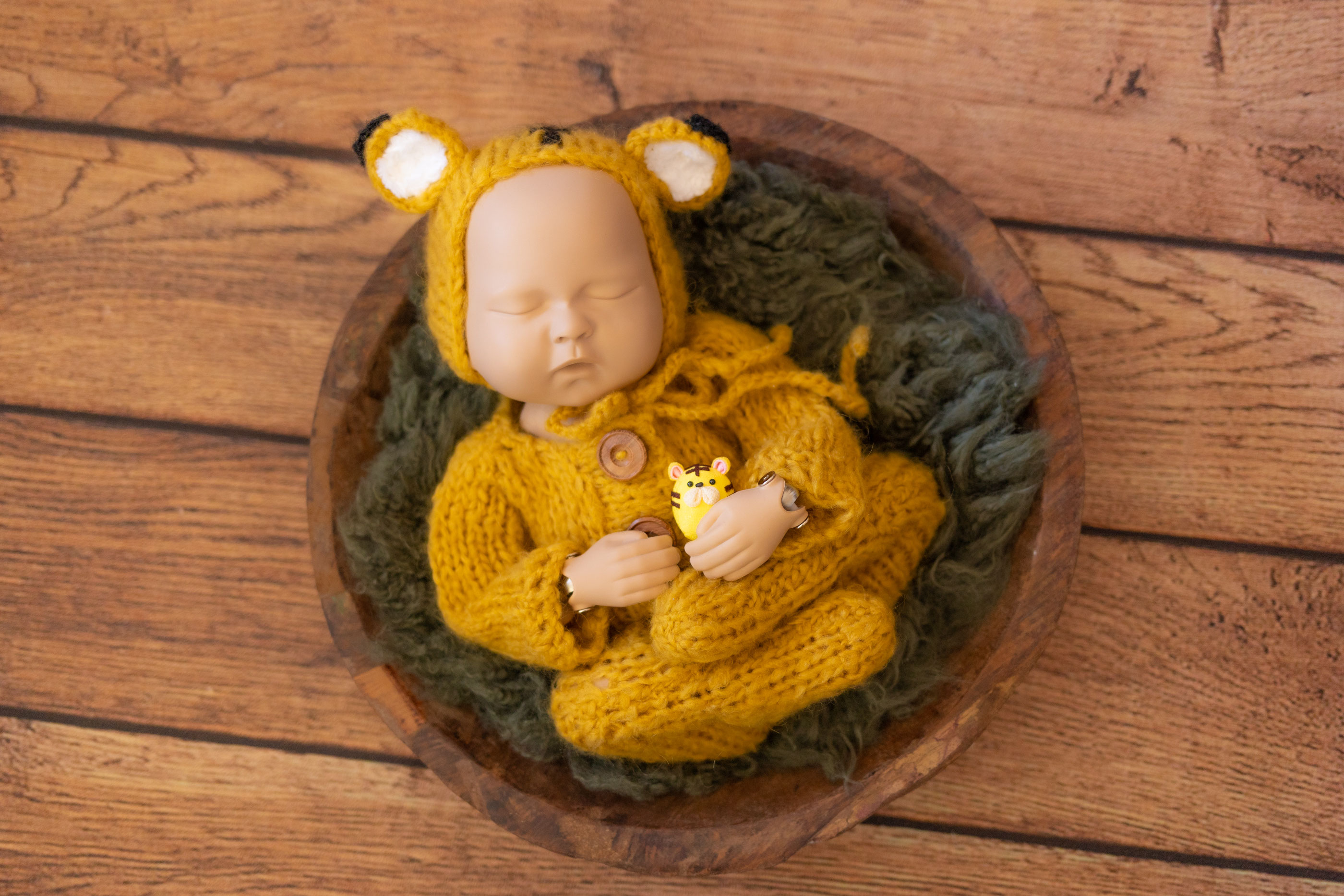 木製ニューボーンフォト用ボウル