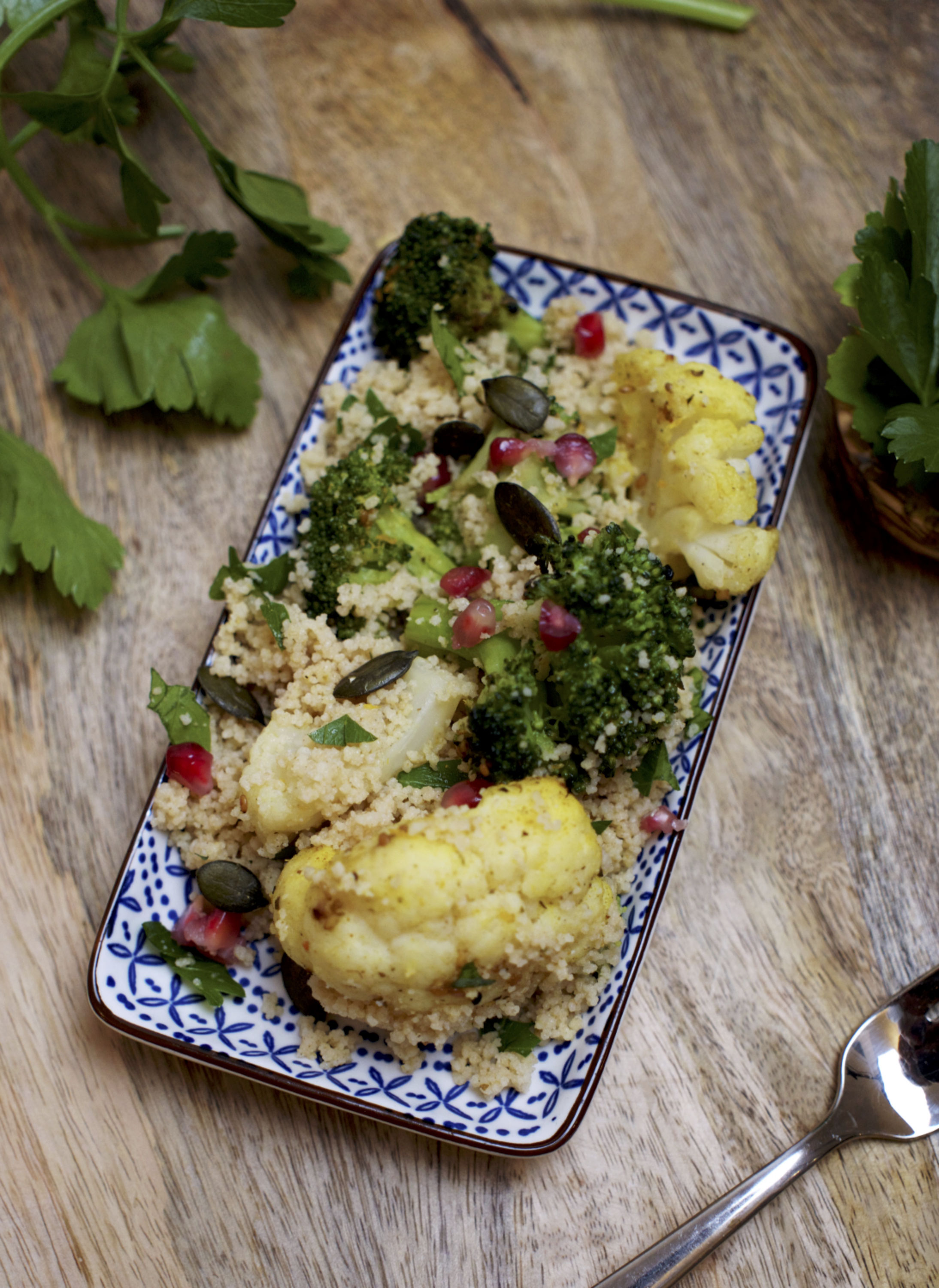 Brokkoli - Blumenkohl-Salat mit Couscous - leckerhappen