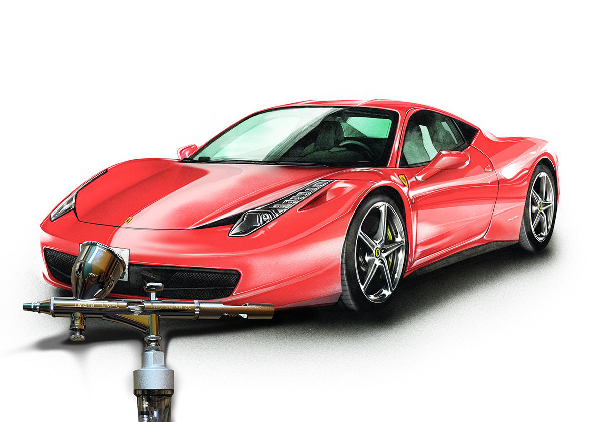 Ferrari458Italia - プロイラストレーターがオーダー制作します Ferrari458Italia - プロイラストレーターがオーダー制作します