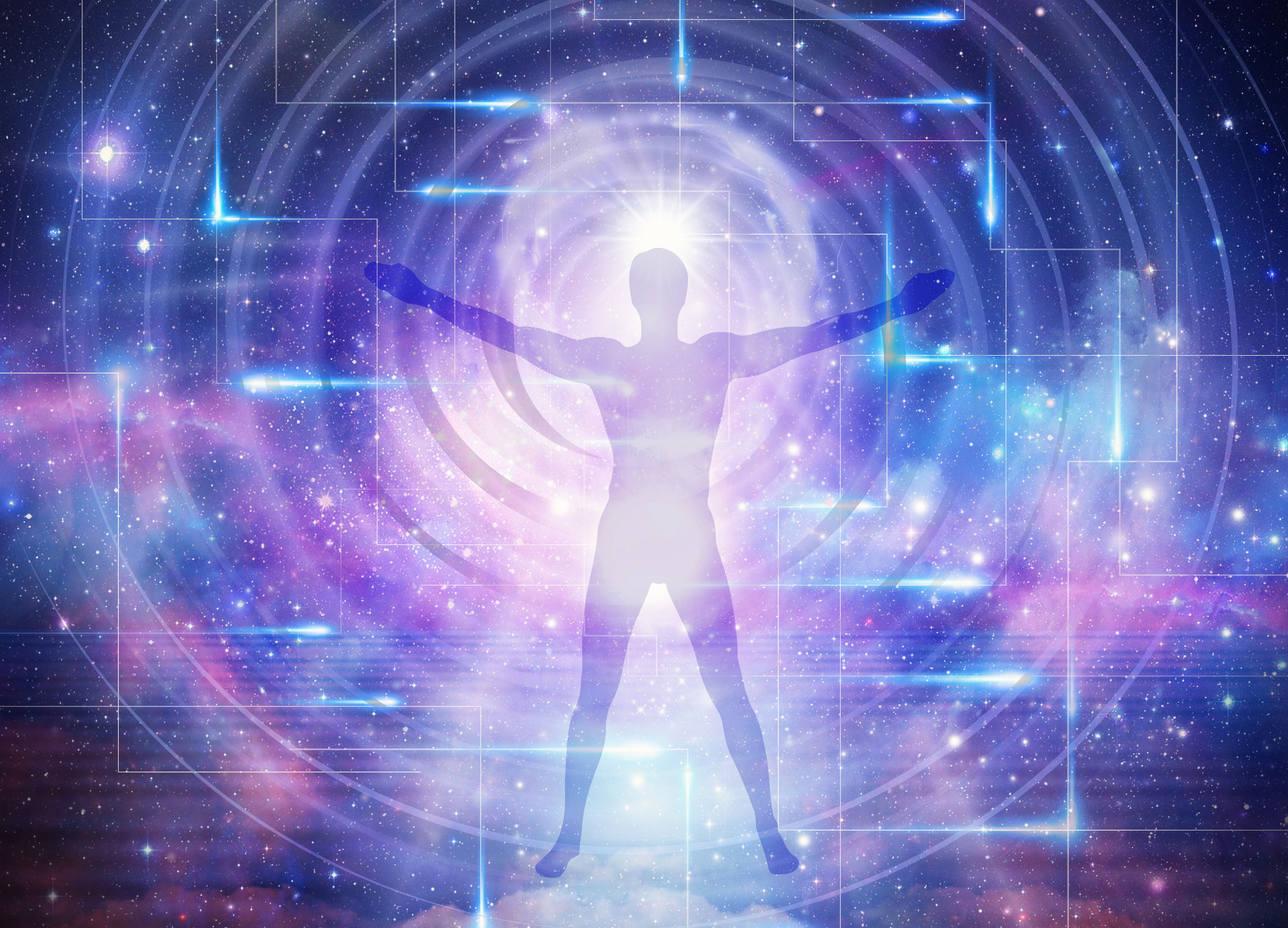 Гиберт медитация. Человек и Вселенная. Энергия Вселенной и человека. Сверхсознание фото. Световое тело человека.