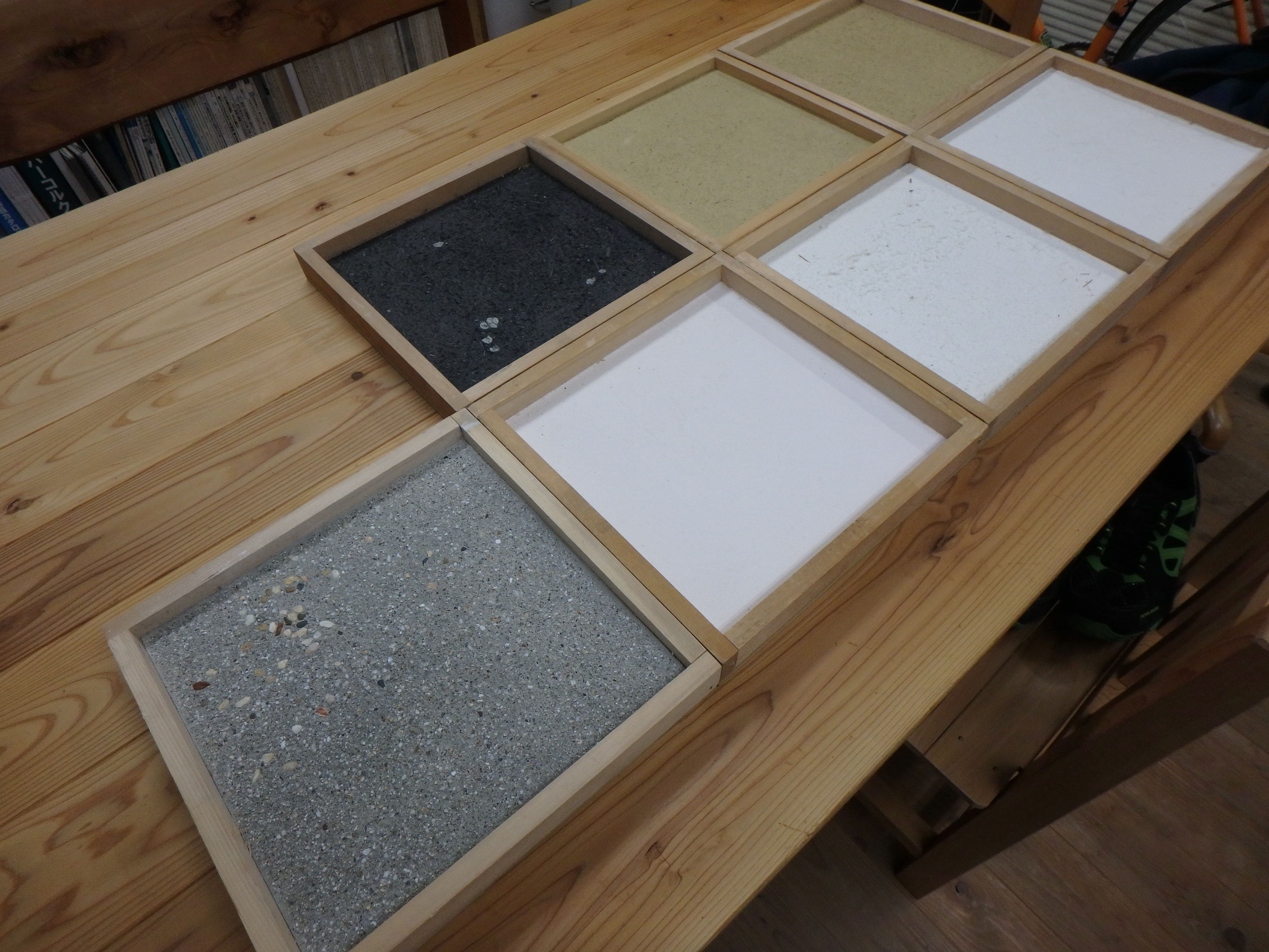 左官仕上げサンプルです シンプルな木の家