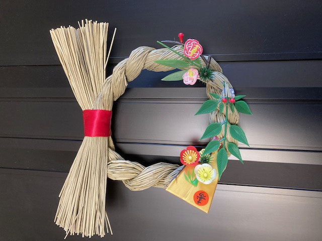 畳の原料「いぐさ」で作ったリース飾り - 日野市の畳店