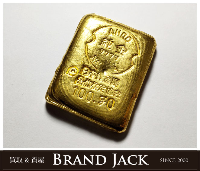 純金インゴット 100g 24金 安藤貴金属を高額買取｜仙台