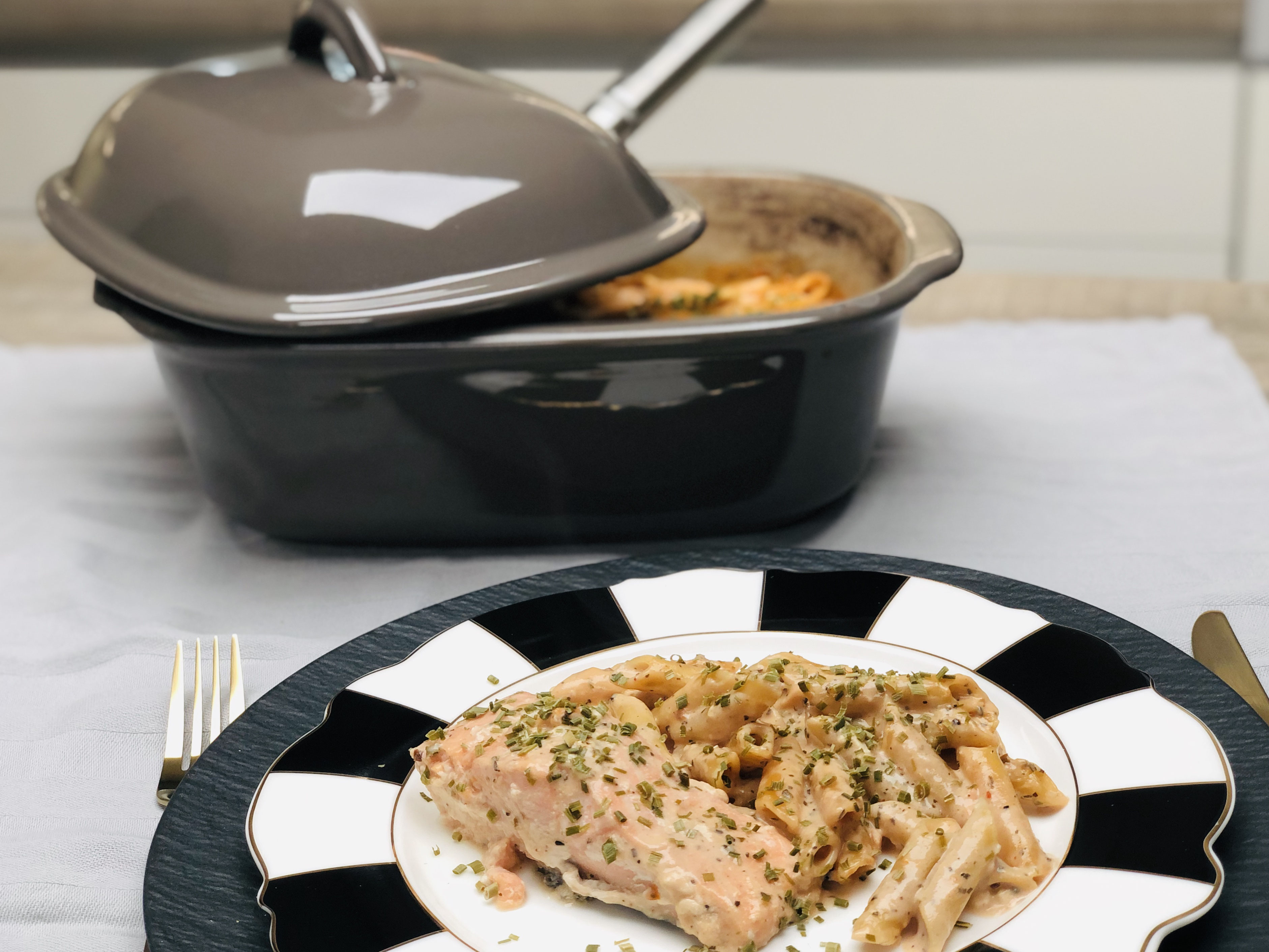 Lachsfilets mit Sahnesauce