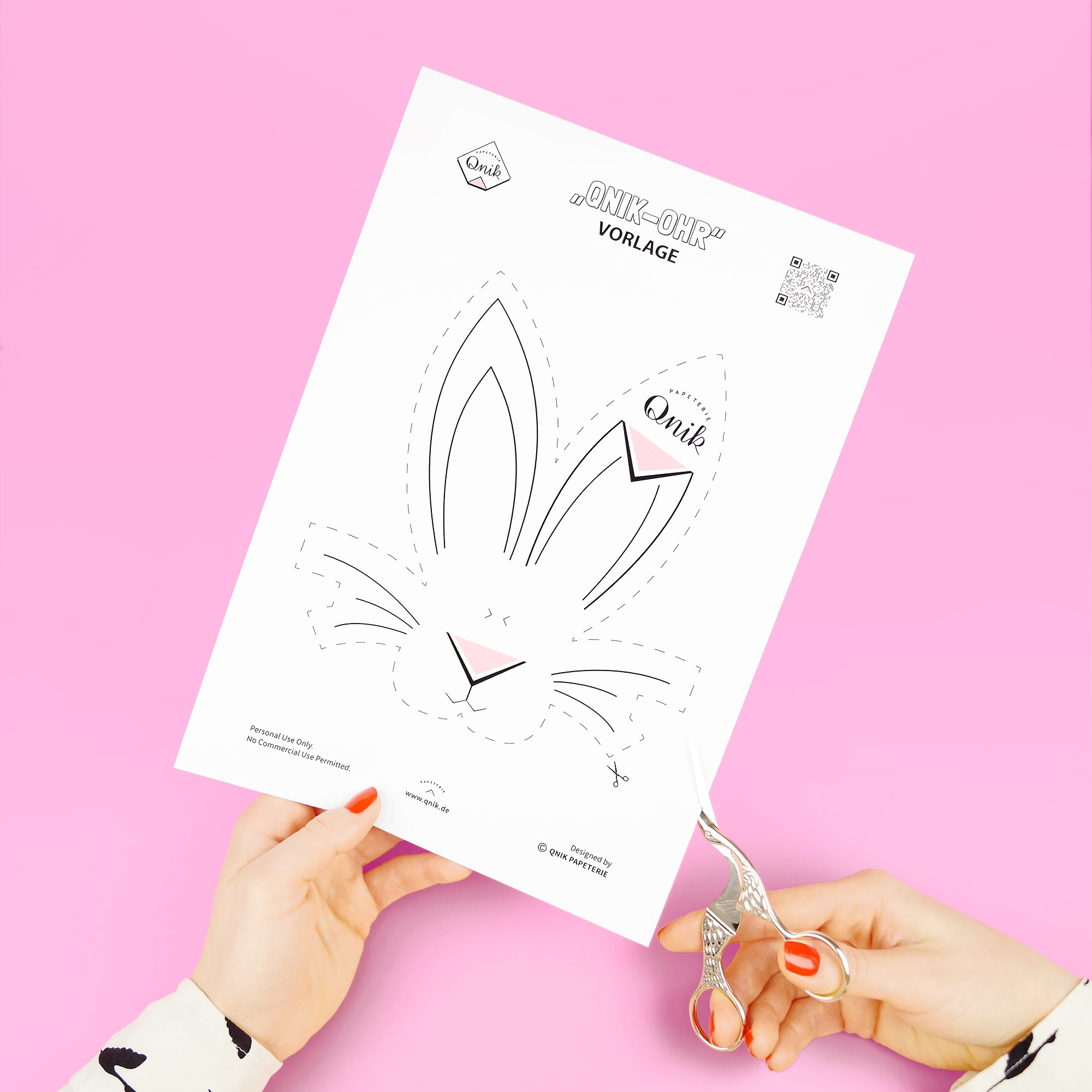 Osterhase Vorlage Qnik Papeterie