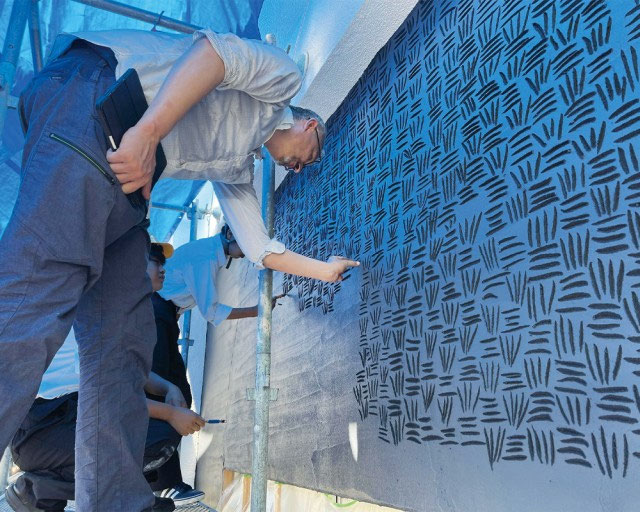 邑久高校 ズグラッフィート壁画制作プロジェクト「秋・冬の壁画」が完成しました。 足立石灰工業株式会社