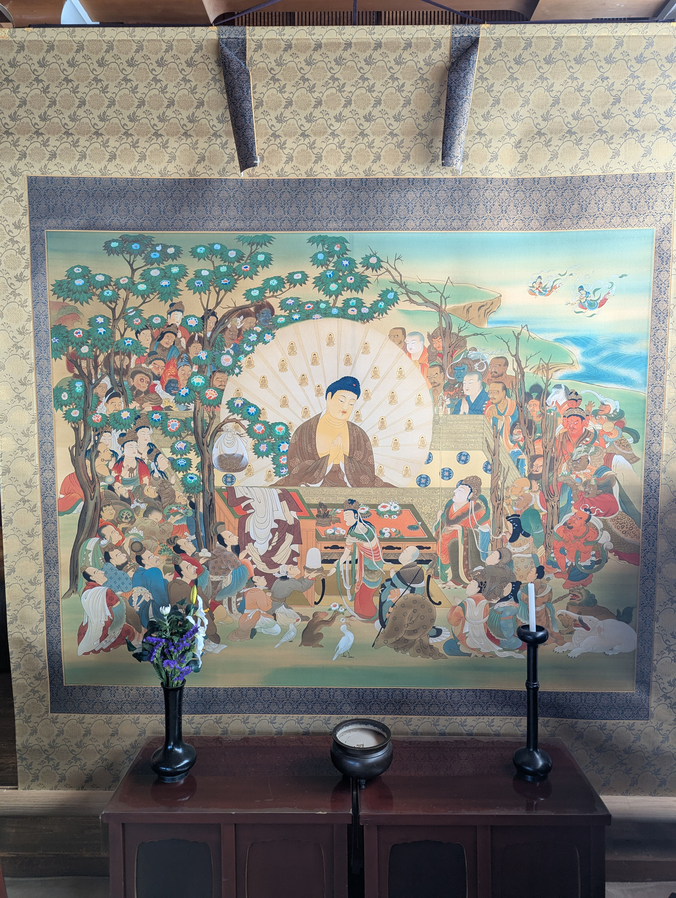 国宝模描 釈迦金棺出現図(大涅槃図) - 蒲郡 幸妙寺のホームページ 国宝模描 釈迦金棺出現図(大涅槃図) - 蒲郡 幸妙寺のホームページ