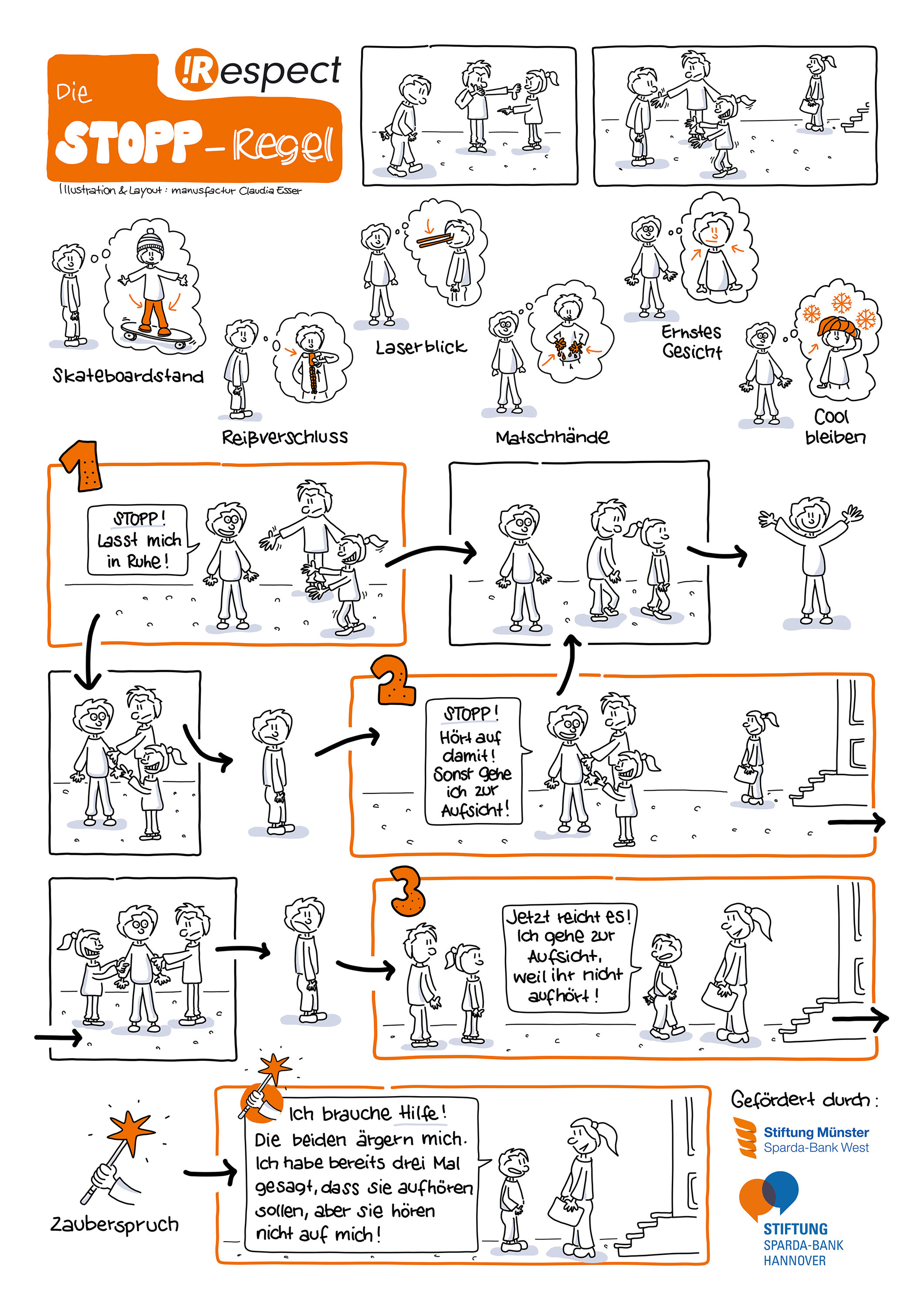 Stopp Lasst Mich In Ruhe Comic Plakat Fur Grundschulen Stopp Regel Hilft Kindern Beim Meistern Von Konfliktsituationen Respect