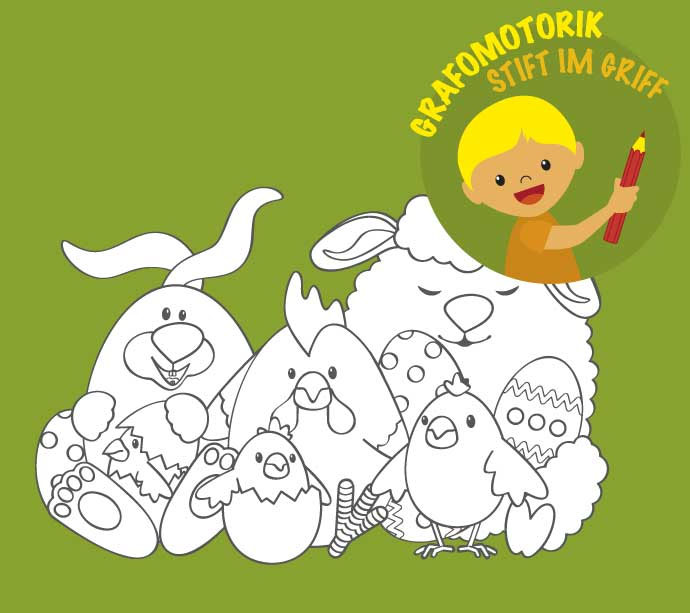 Osterbild zum Ausmalen - Praxis für Ergotherapie Christine Frotscher