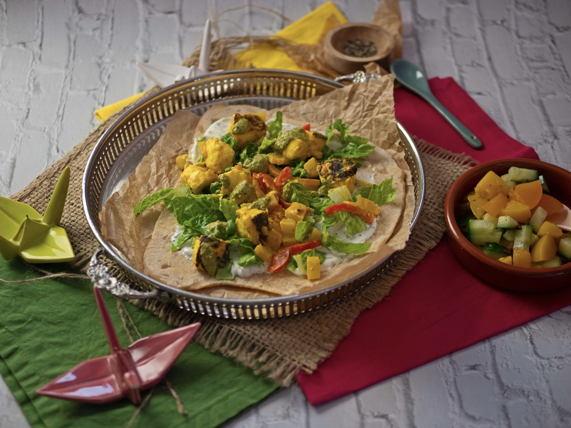 kathirolls [indische Wraps mit Halloumi] Mutter und Tochter rocken