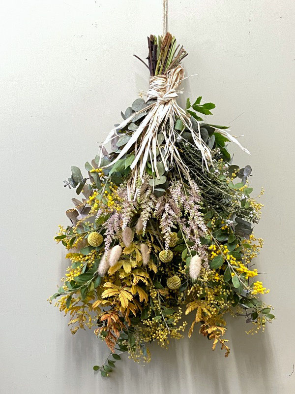 ミモザを使ったリース スワッグづくり 花と陶芸のアトリエ 花の駅 つぐみ工房