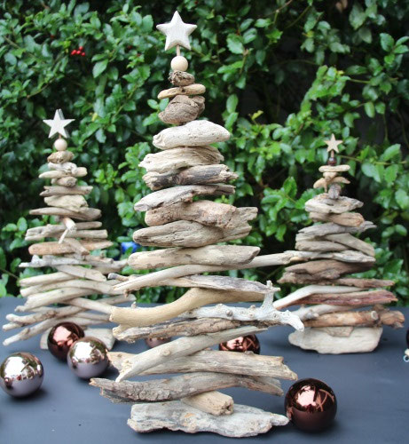 DIY - Weihnachtsbaum aus Treibholz selbst gefertigt - Sterne überall