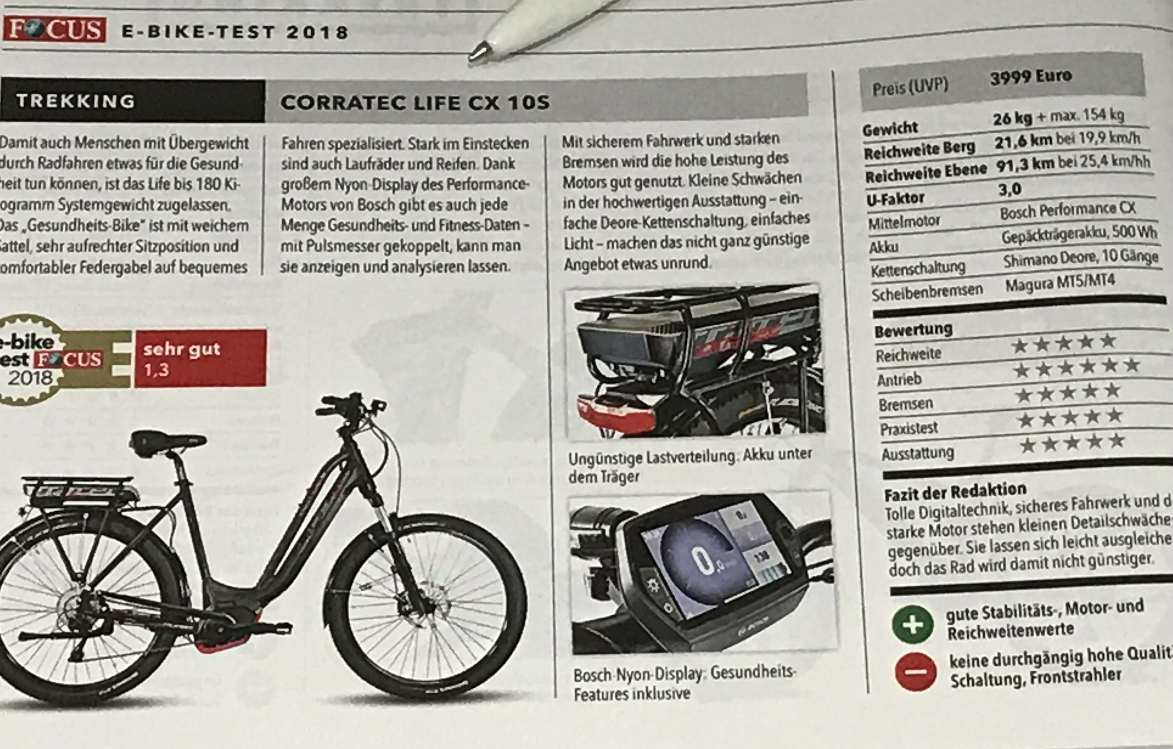 Corratec Life Cx 10s Testurteil Sehr Gut Im Focus E Bike Test 2018 Radsport Schumacher Speyer Trekkingfahrrader Cityfahrrad Damenrad Herrenrad Faltrad Und Kompaktrad Alles Aus Einer Hand Mit Eigener Fahrradwerkstatt