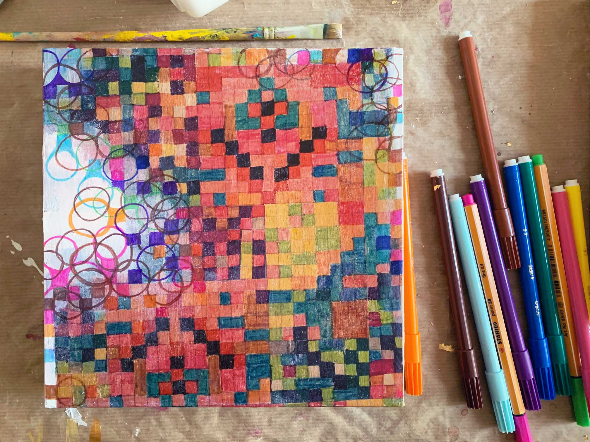 Farbfeldmalerei Bunte Muster Malen Juliabigler Ch