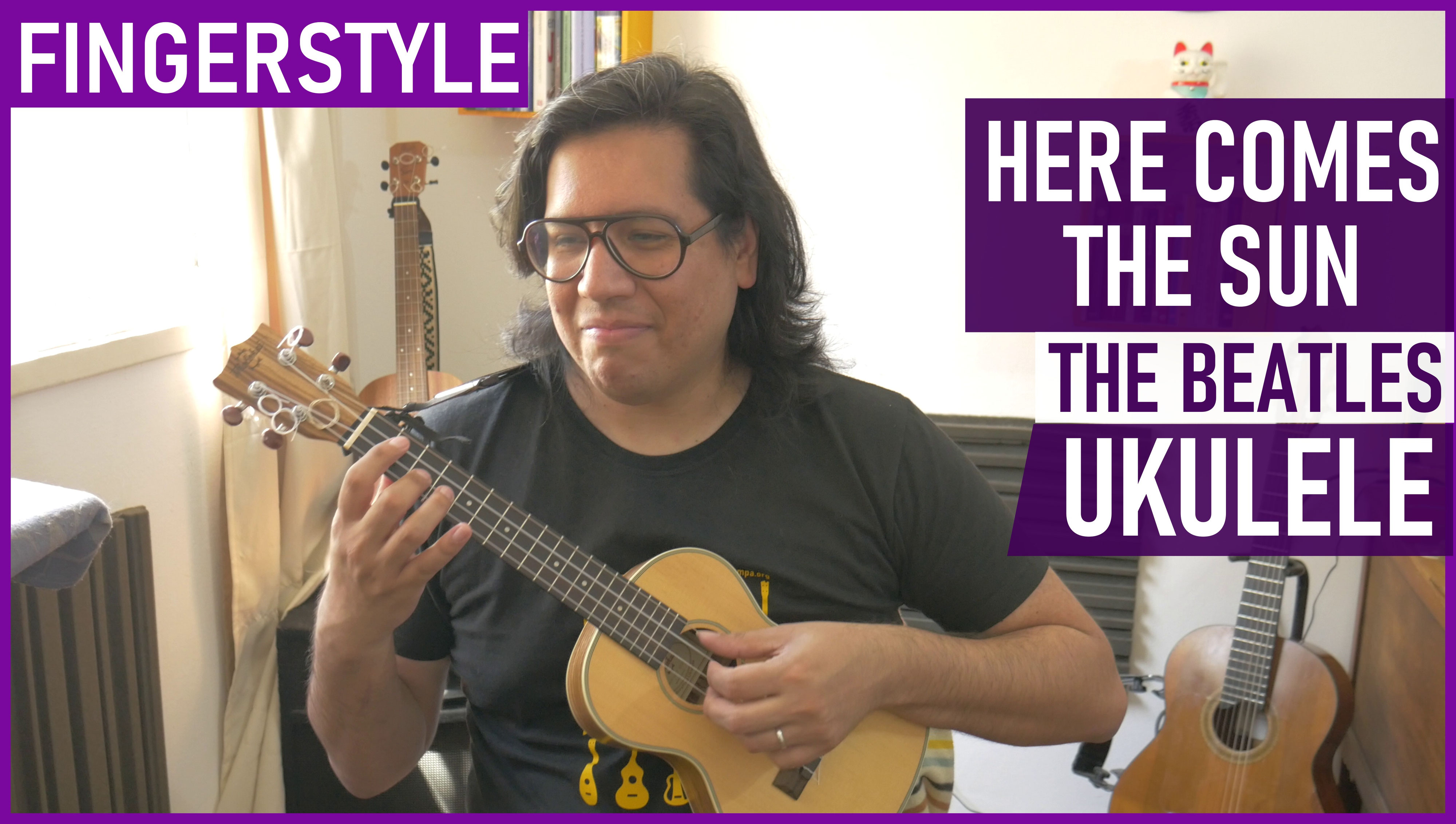 Here Comes The Sun (The Beatles) Ukulele Fingerstyle LOW G Aprendé
