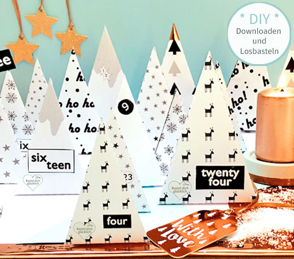 AUSGEFALLENE ADVENTSKALENDER SELBER BASTELN - VORLAGE ZUM AUSDRUCKEN