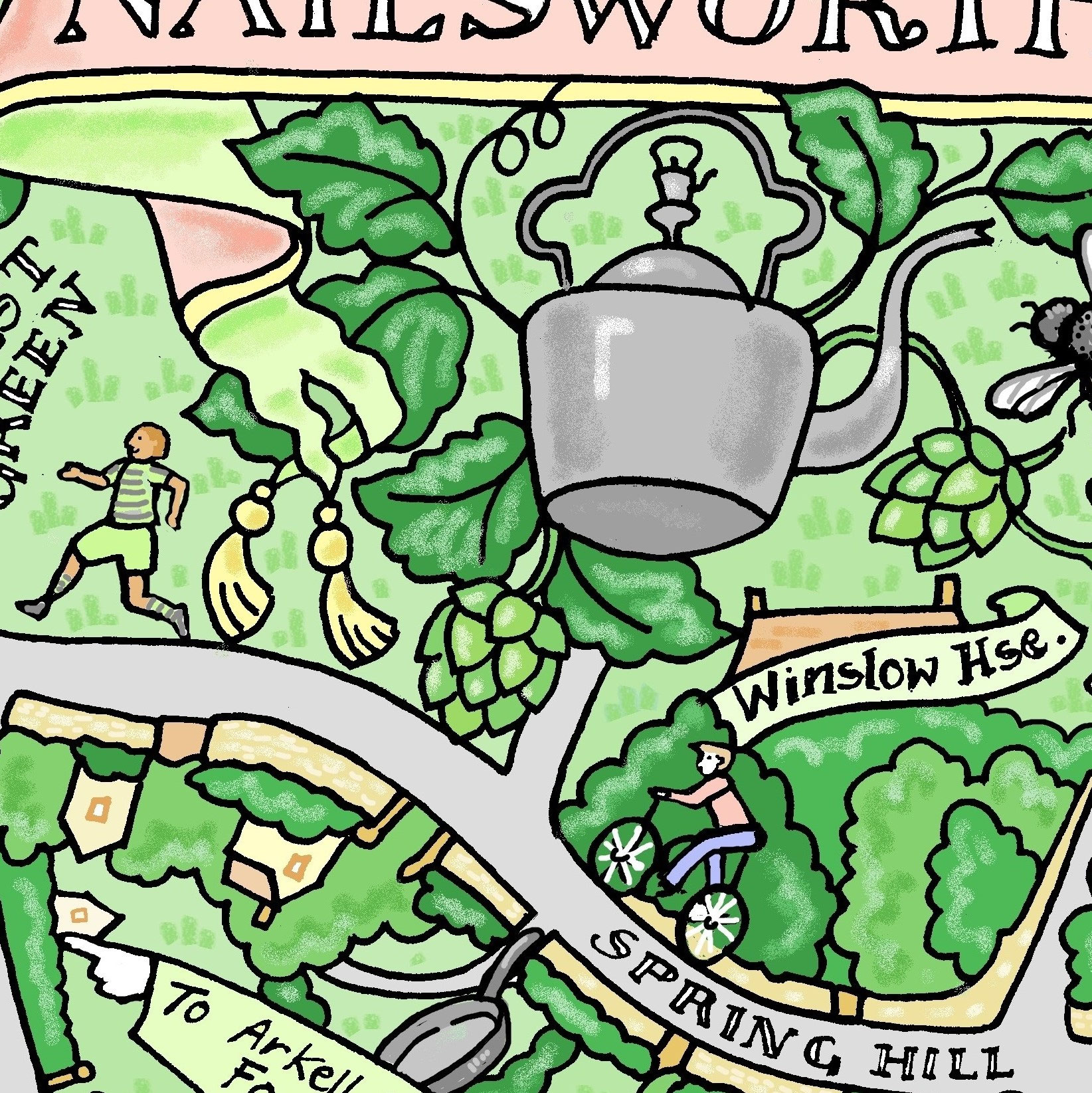 Nailsworth Illustrated map Decorative Artist , Illustrator and