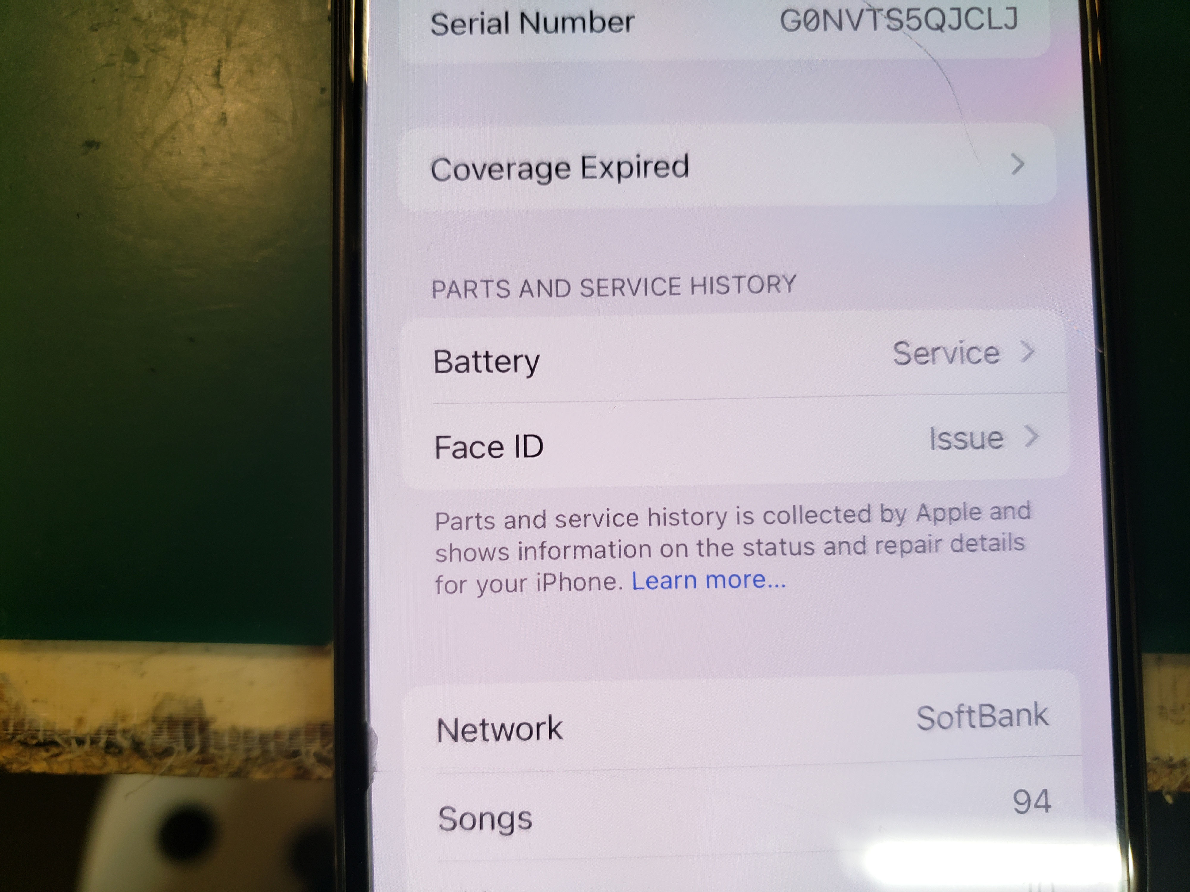 iPhone修理履歴で修理・サービス・不明な部品が出る場合の対処