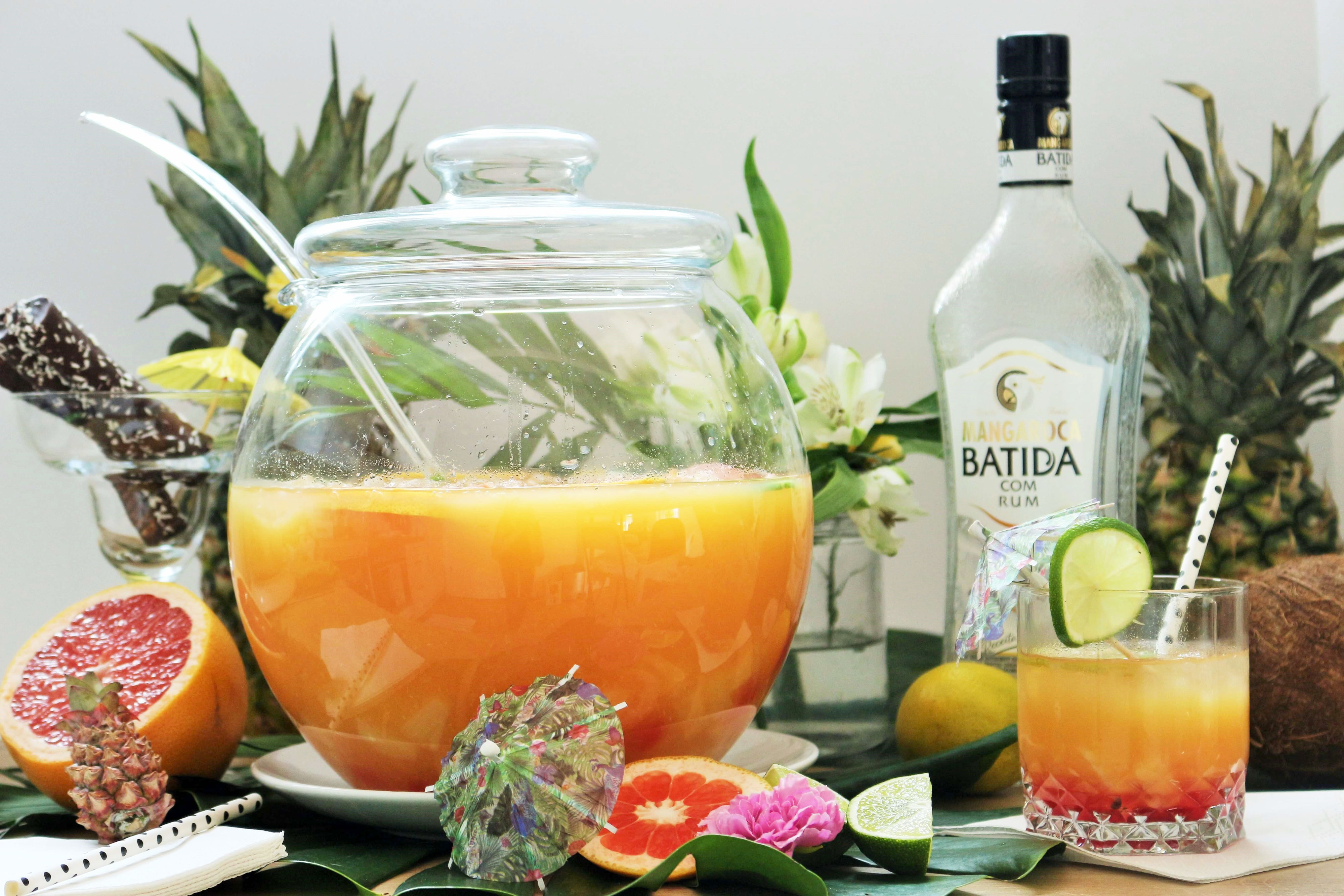 Rezept für Bowle mit Rum und Früchten - Partystories Blog
