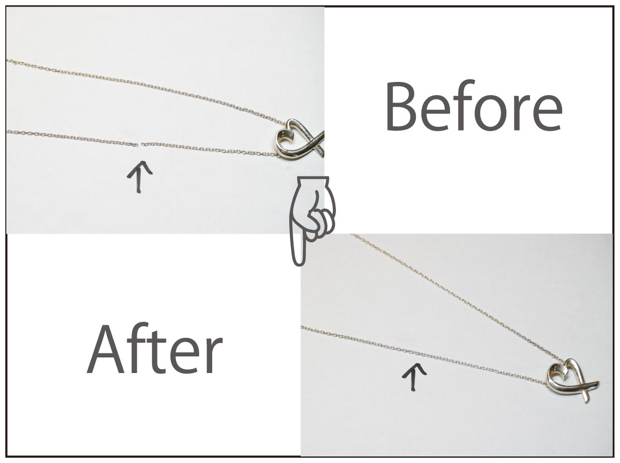 想像を超えての ティファニーのシルバーネックレスのチェーン切れ修理 アクセサリー