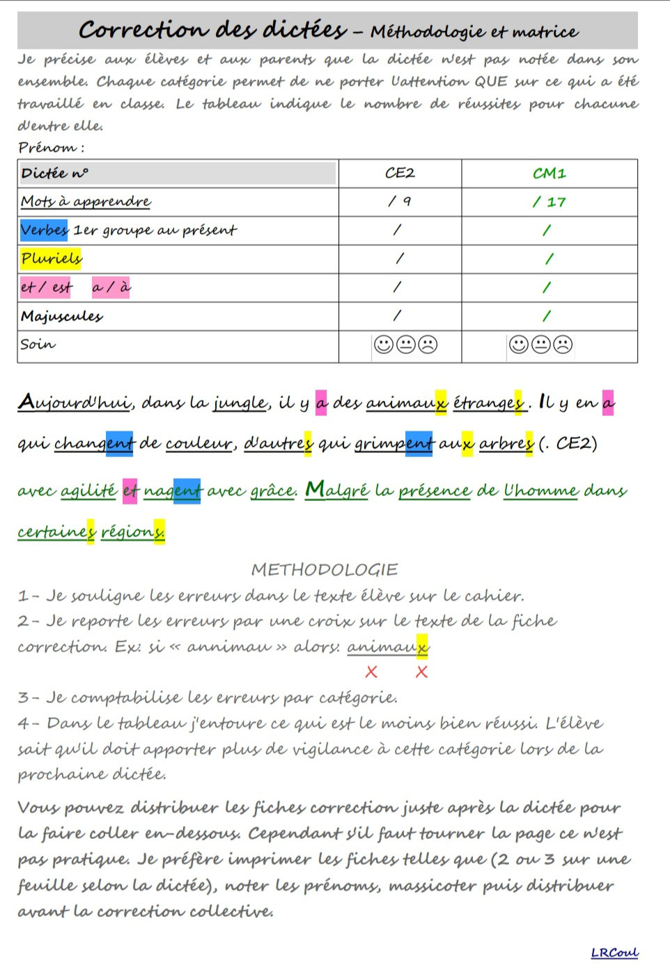 Je Réussis Mes Dictées Au Cm1 Pdf Correction des dictées - Méthodologie et matrice - Bien en classe! Pédagogie positive - Ressources cycle 2, cycle 3