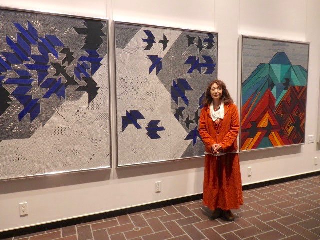 昭和レトロ 津軽 こぎん刺し 絵画 木 山 自然 木製額縁 額装 インテリア 日本画】小原祐介 日本画 「秋風-紅葉」 F30号 - 千葉県木更津市
