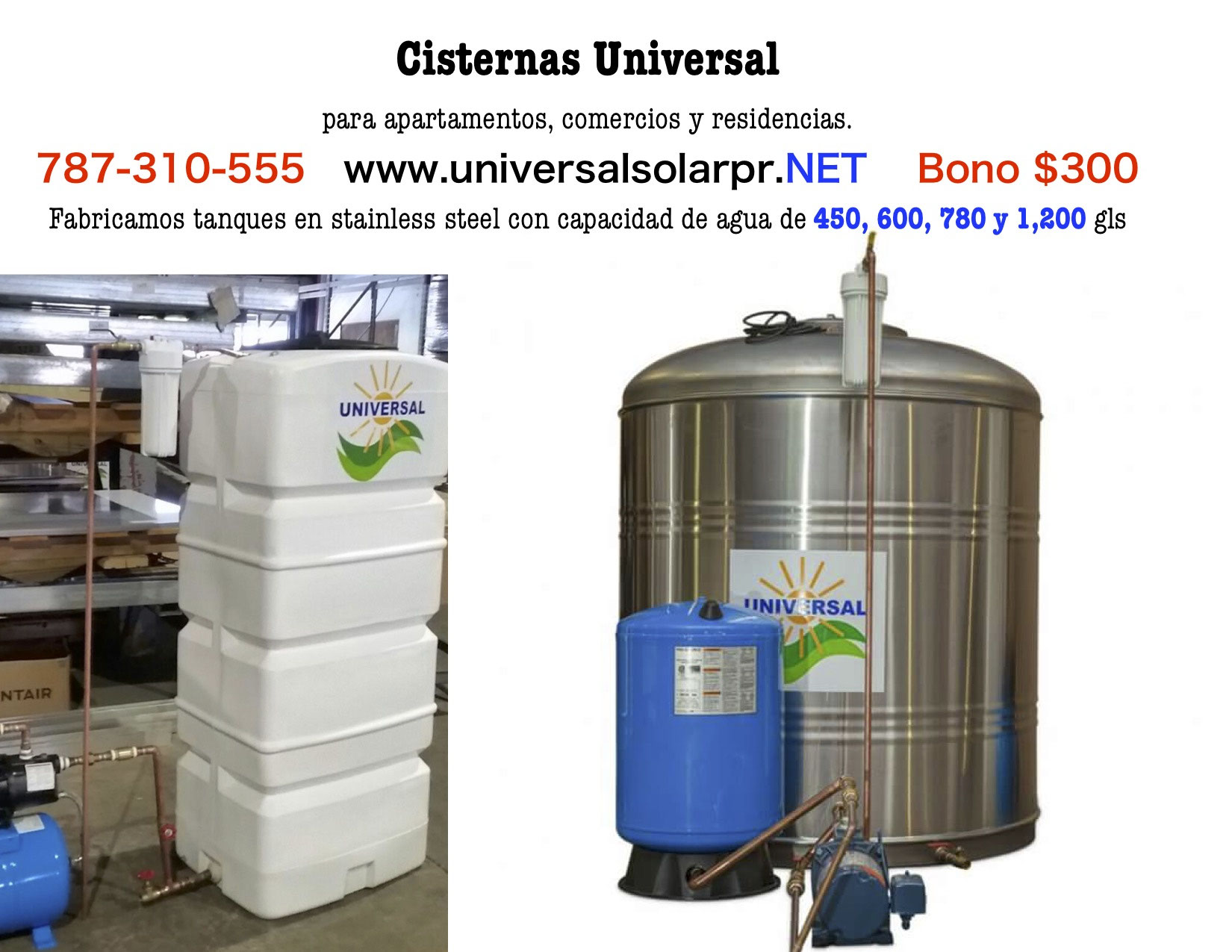 Cisternas Calentadores Solares Universal Solar 7873105555