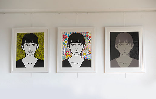 村上隆とKYNEのコラボ作品を一気に3作品額装しました。 - ノイズ 村上隆とKYNEのコラボ作品を一気に3作品額装しました。 - ノイズ