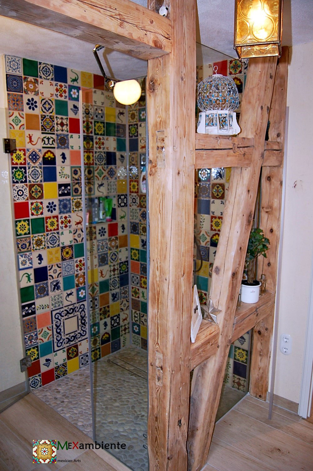 Fliesen-Patchwork im Duschbad - Mexikanische Waschbecken ...