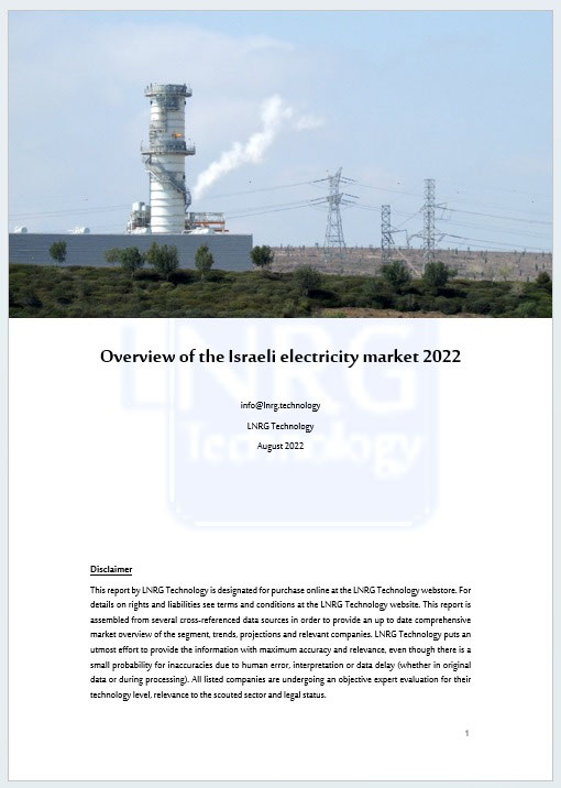 Overview of the Israeli electricity market 2022 LNRG Technology