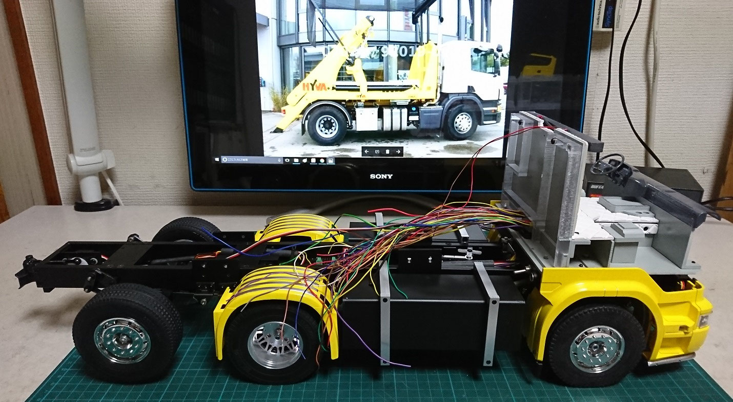 1/14タミヤ トレーラー スカニア6x42.4GフルオペOP付き 切角UP改造