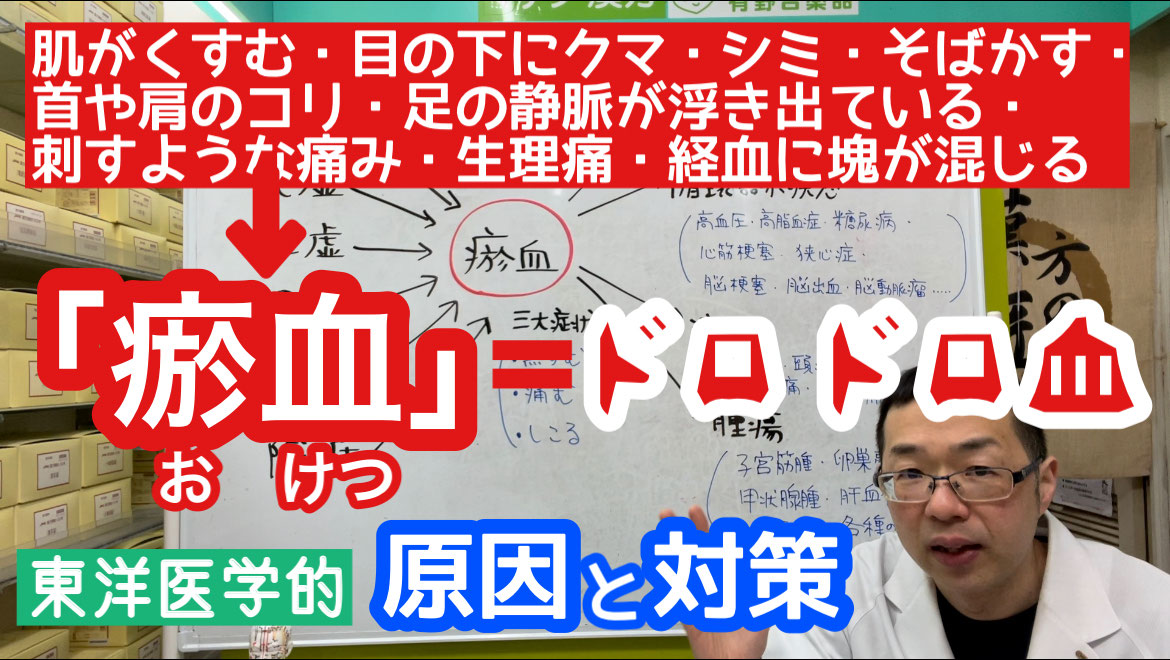 瘀血 ドロドロ血液の原因と対策 有野台薬品 慢性鼻炎 後鼻漏 アトピー 不妊