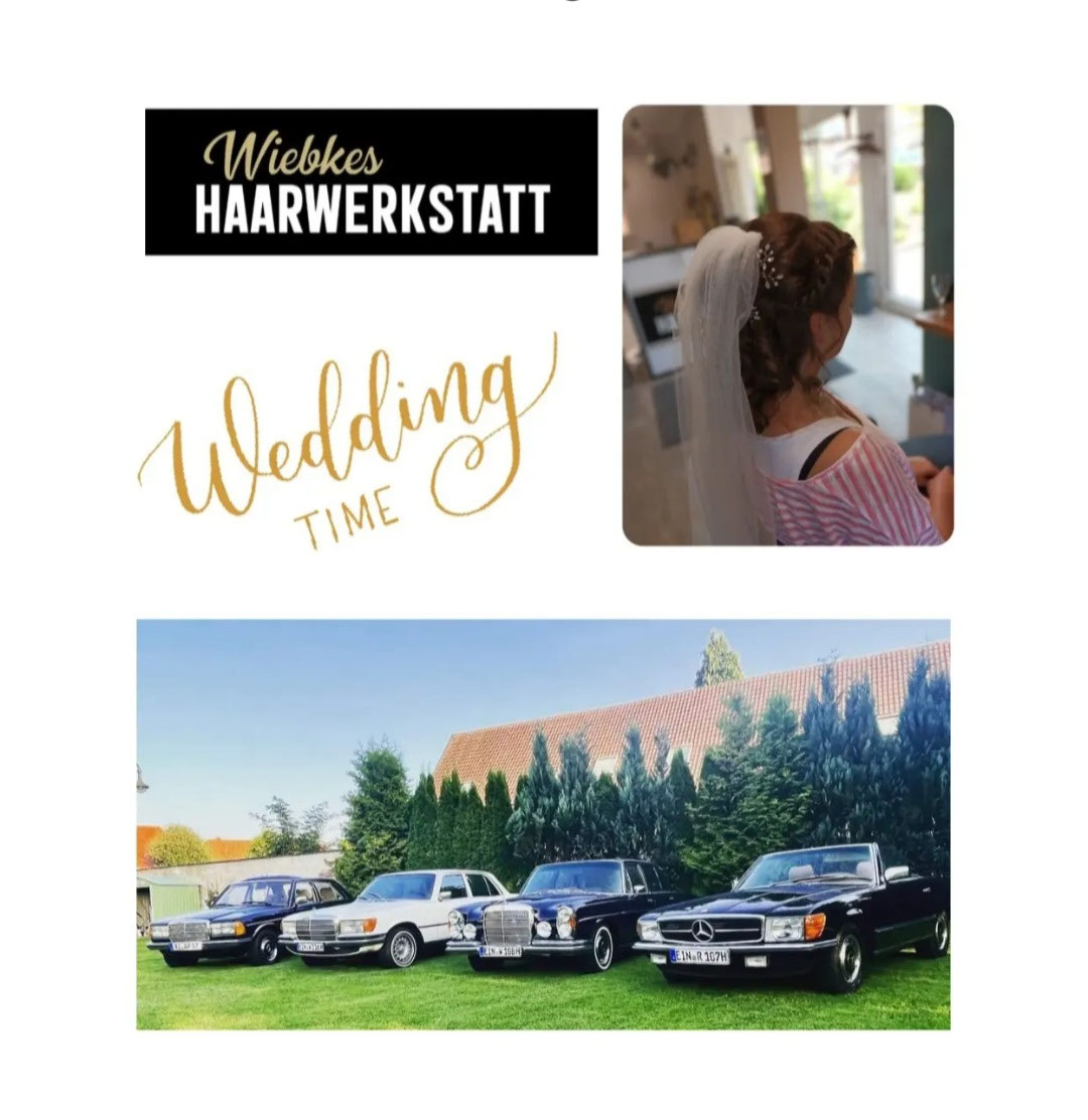 Fahrt ins Glückschick frisiert im Oldtimer zur Hochzeit! Wiebkes