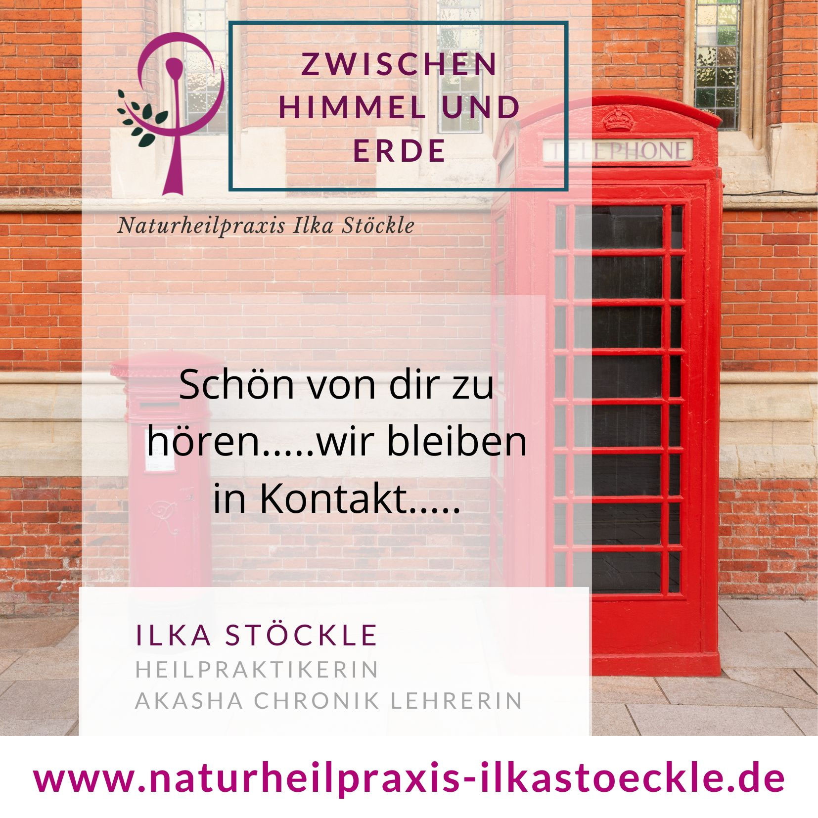 Wir bleiben in Kontakt naturheilpraxisilkastoeckles Webseite!