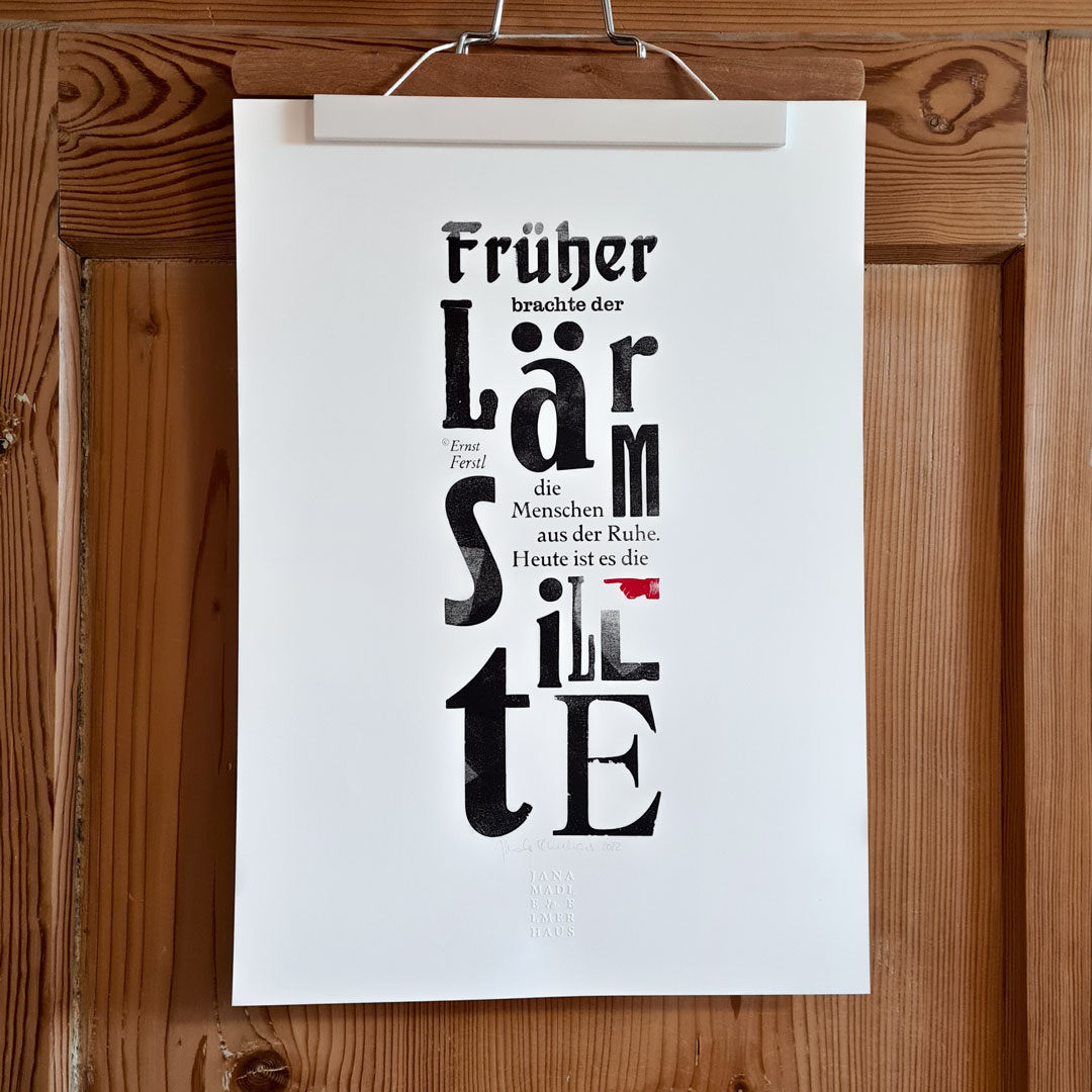 Das Ernst Ferstl Plakat Typografie und Handsatz Hamburg
