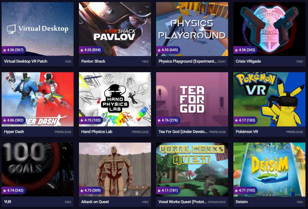 Oculus store jeux best sale