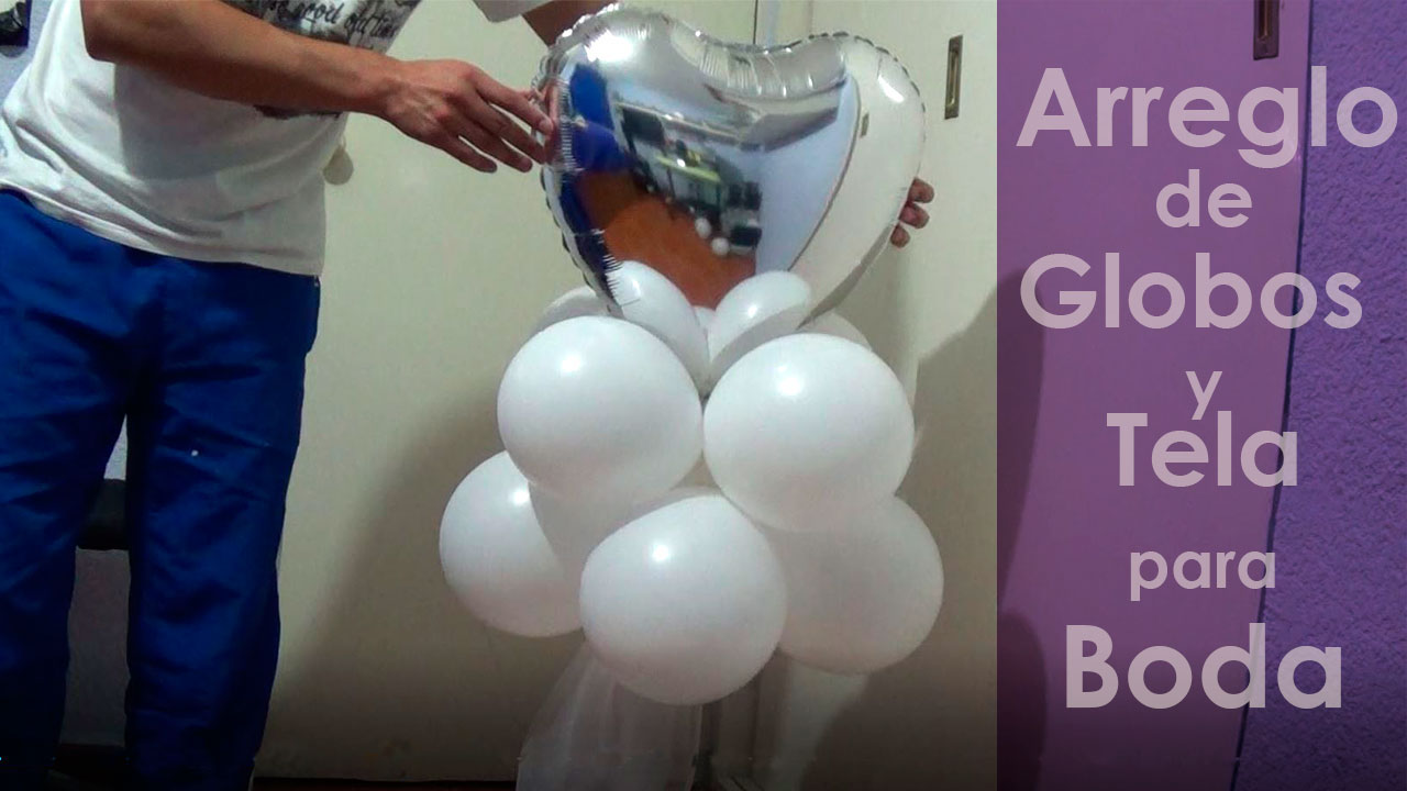 Arreglo de Globos y tela para Boda - decoracion para fiestas