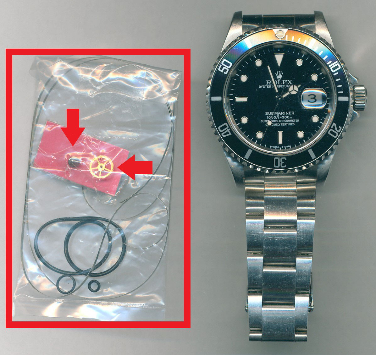 ロレックス(ROLEX)サブマリーナ(Rif.16610)の ロレックス(ROLEX)サブマリーナ(Rif.16610)の