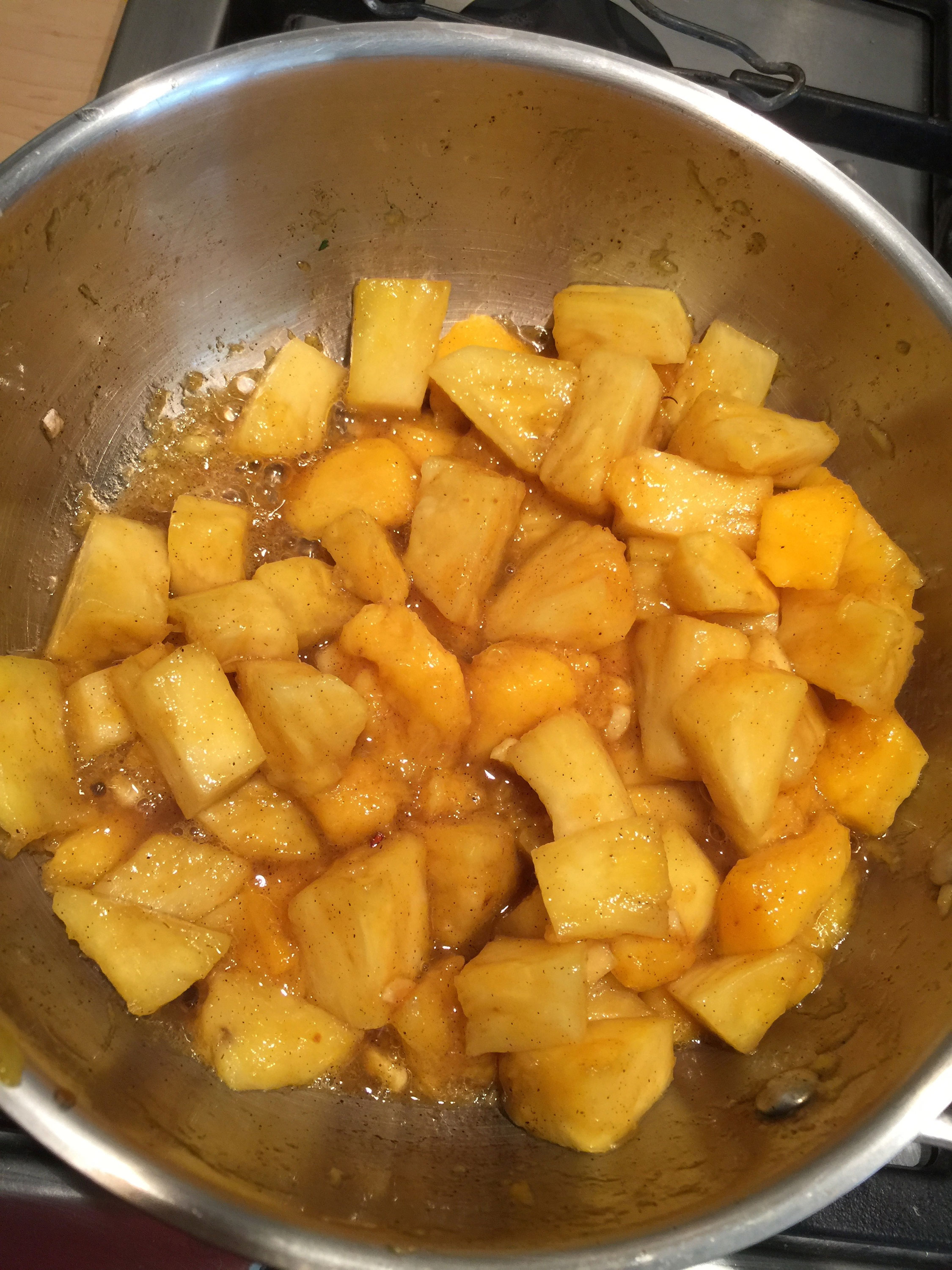 Compote ananas mangue gingembre La Cuisine de Solveig