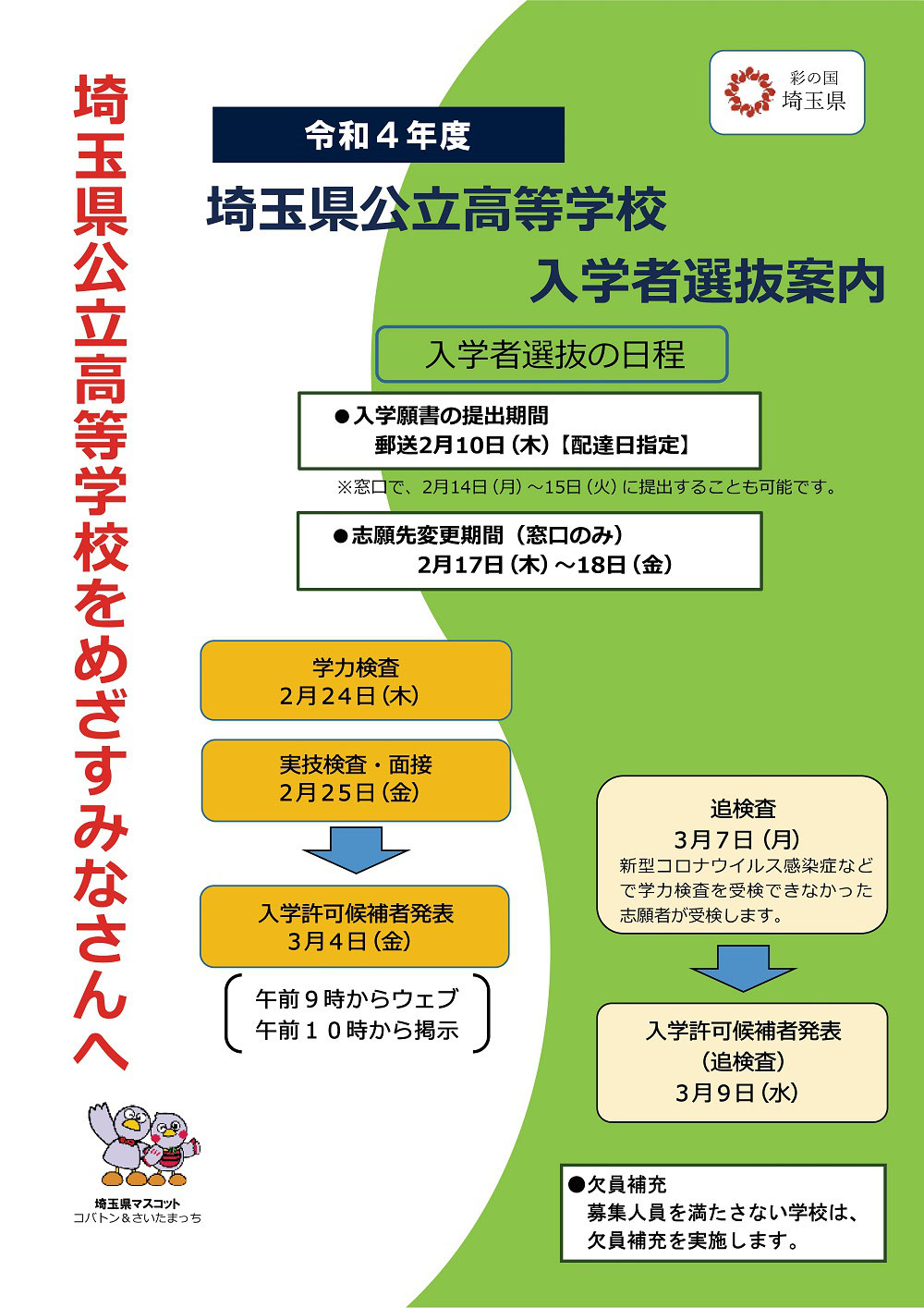 令和4年度 埼玉県公立高校 入試案内 - 埼玉県高校受験情報サイト 令和4年度 埼玉県公立高校 入試案内 - 埼玉県高校受験情報サイト
