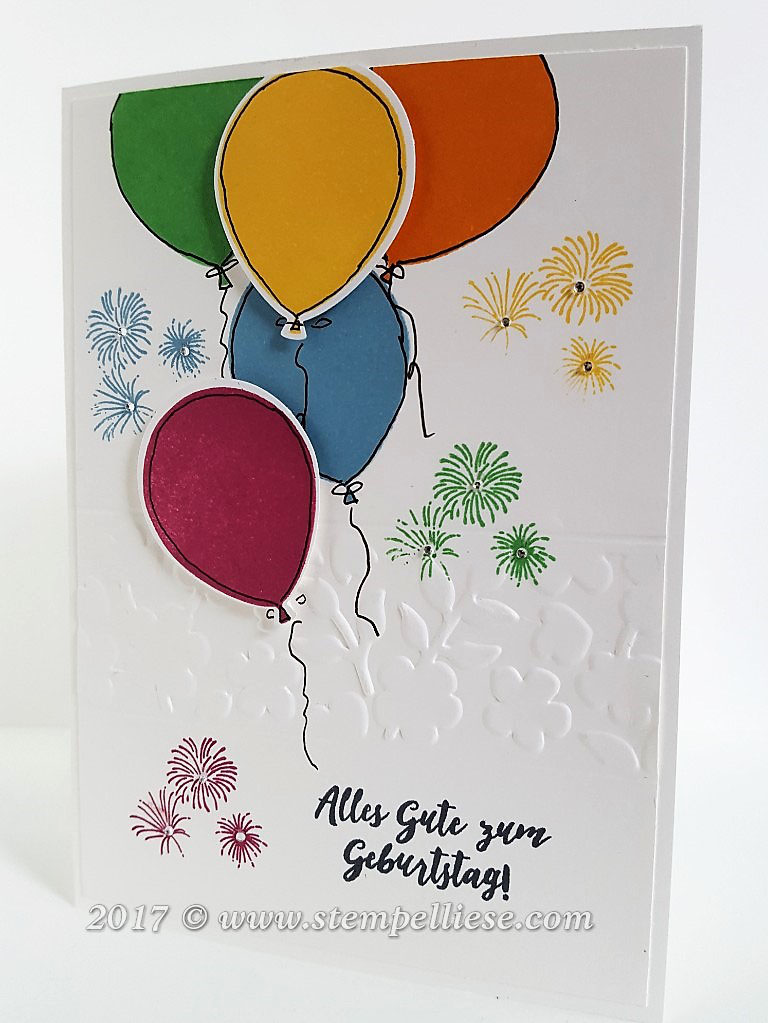 Geburtstagskarte mit Luftballons - Explosionsboxen.de
