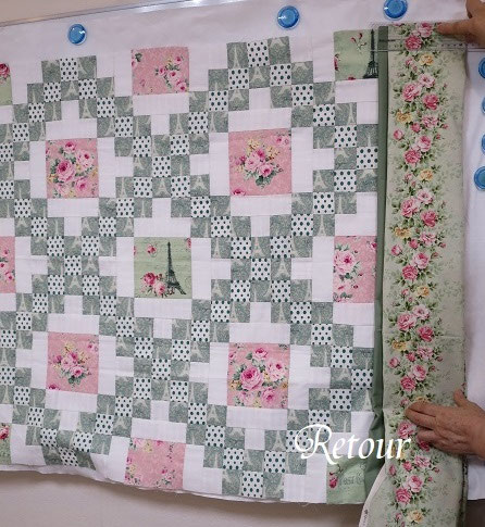 アンティークキルト マシーン バラ柄 アンティークキルト マシーン バラ柄 アンティークキルト マシーン バラ柄