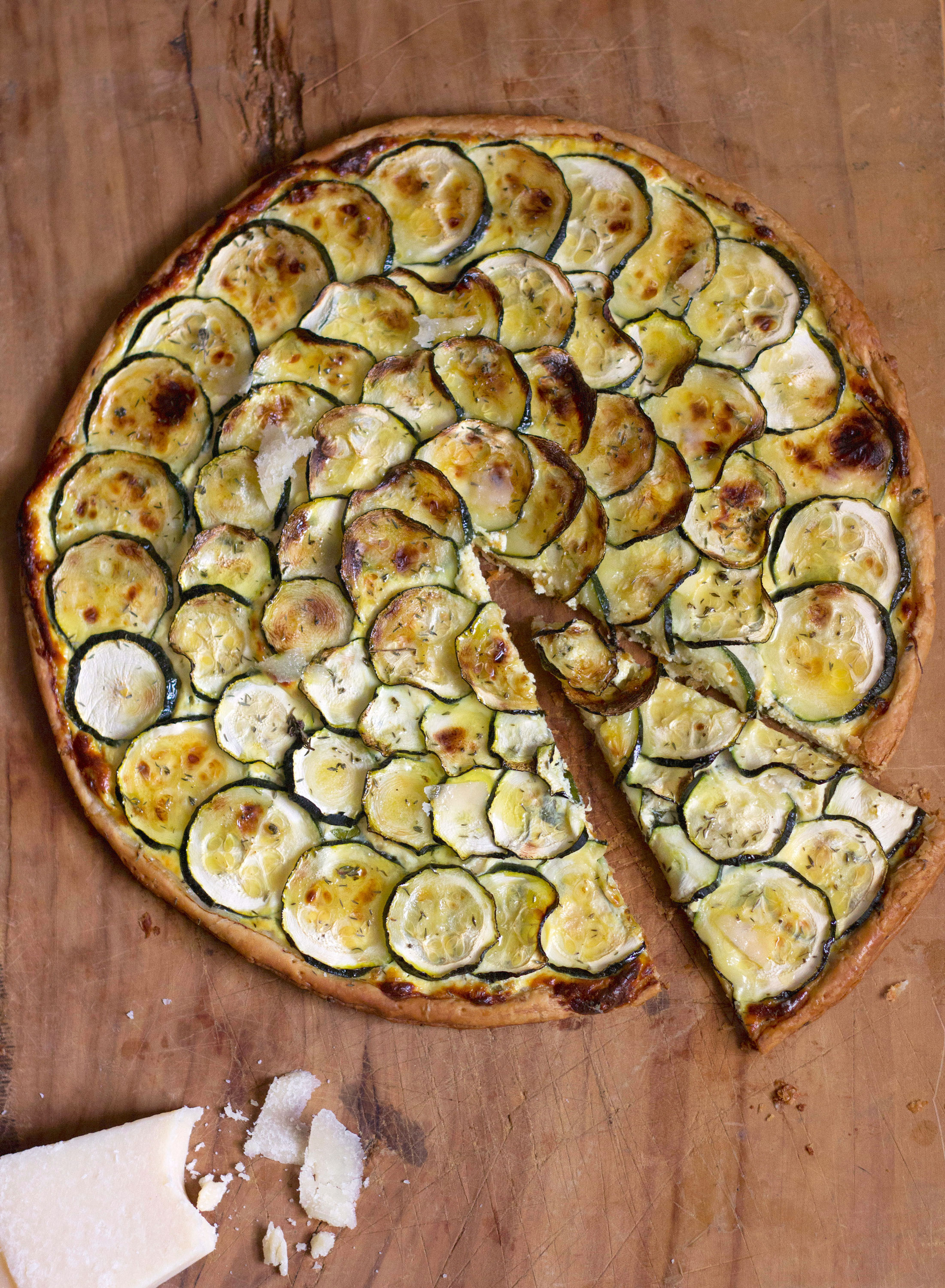 Tarte fine aux courgettes & crème aux fromages - Lady Coquillette