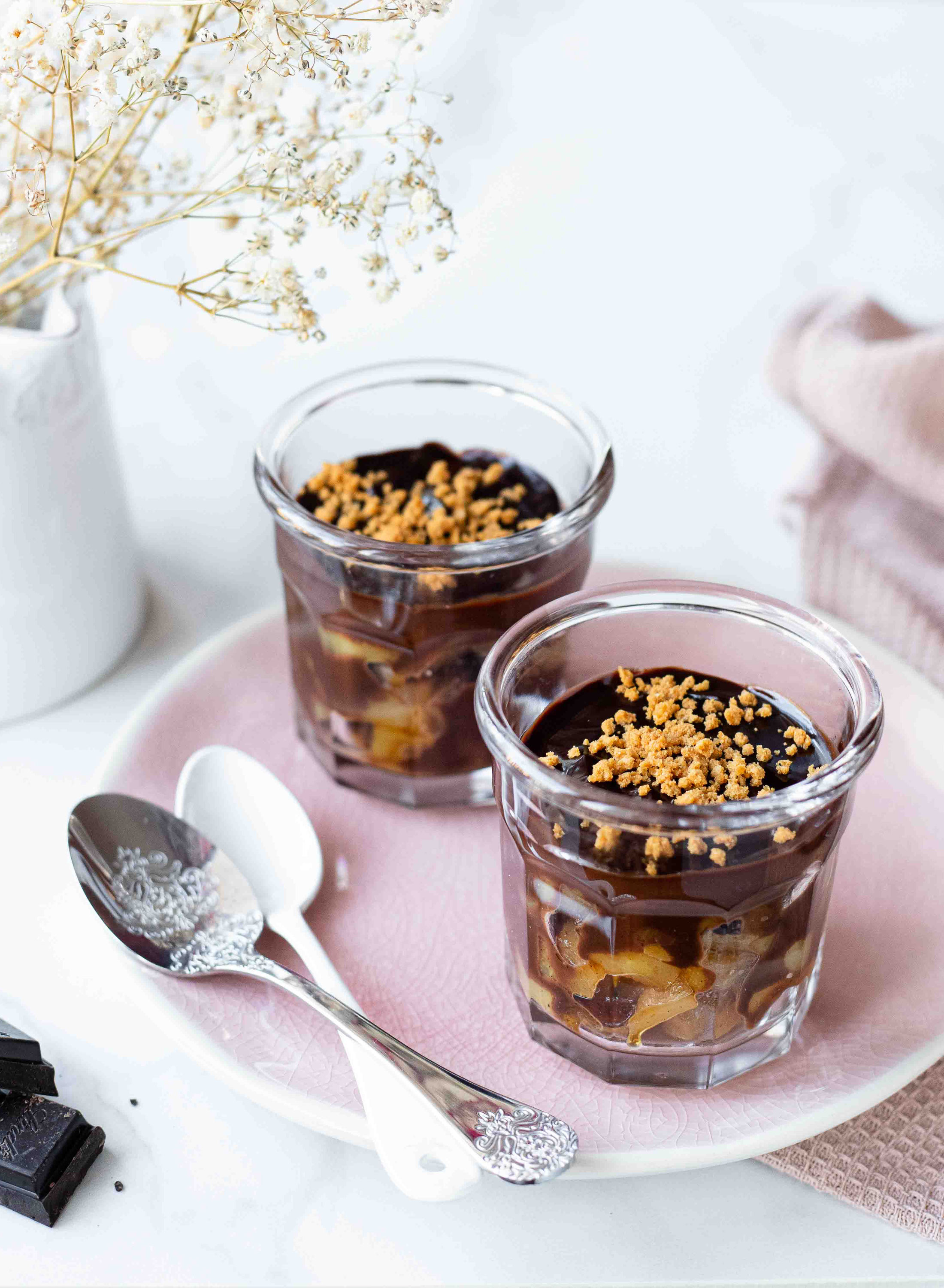 Verrines express poirechocolat Lady Coquillette Recettes de
